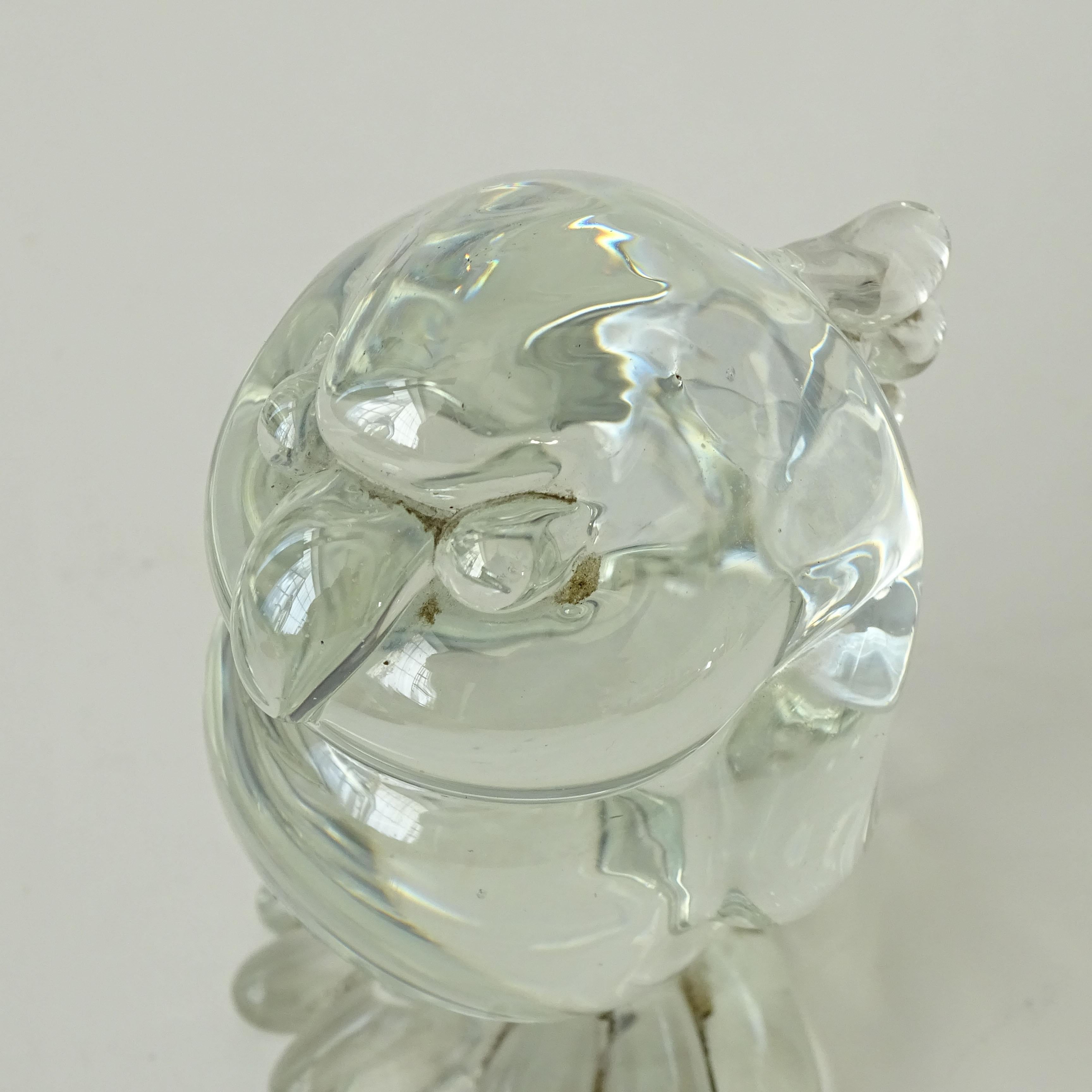 Mid-20th Century Flavio Poli for Seguso Vetri d'Arte Parrot in Clear Murano Glass, 1940s