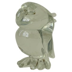 Flavio Poli for Seguso Vetri d'Arte Parrot in Clear Murano Glass, 1940s