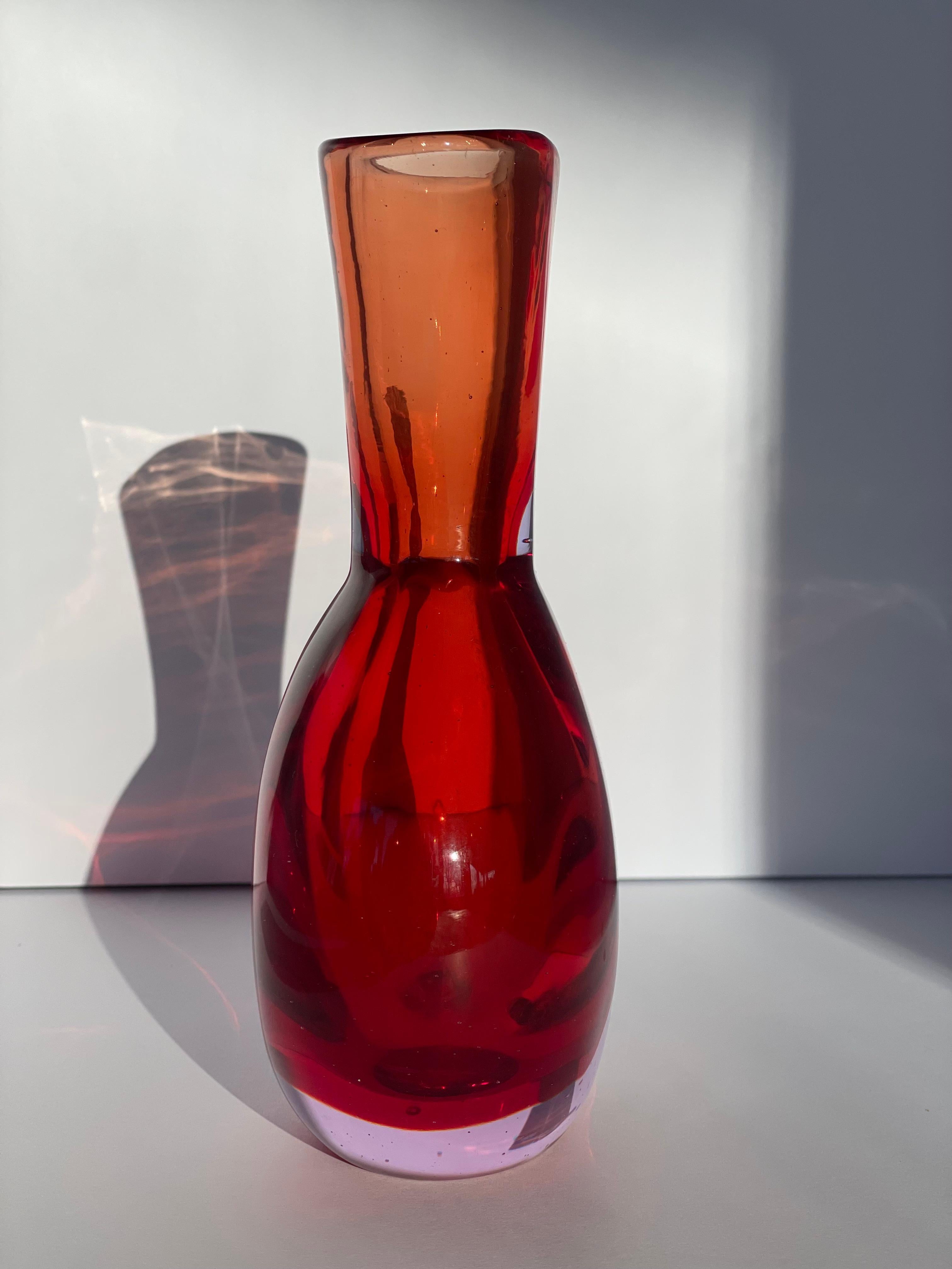 Flavio Poli für Seguso Vetri d'Arte Sommerso Glasskulptur aus rotem Alexandrit (Italienisch) im Angebot