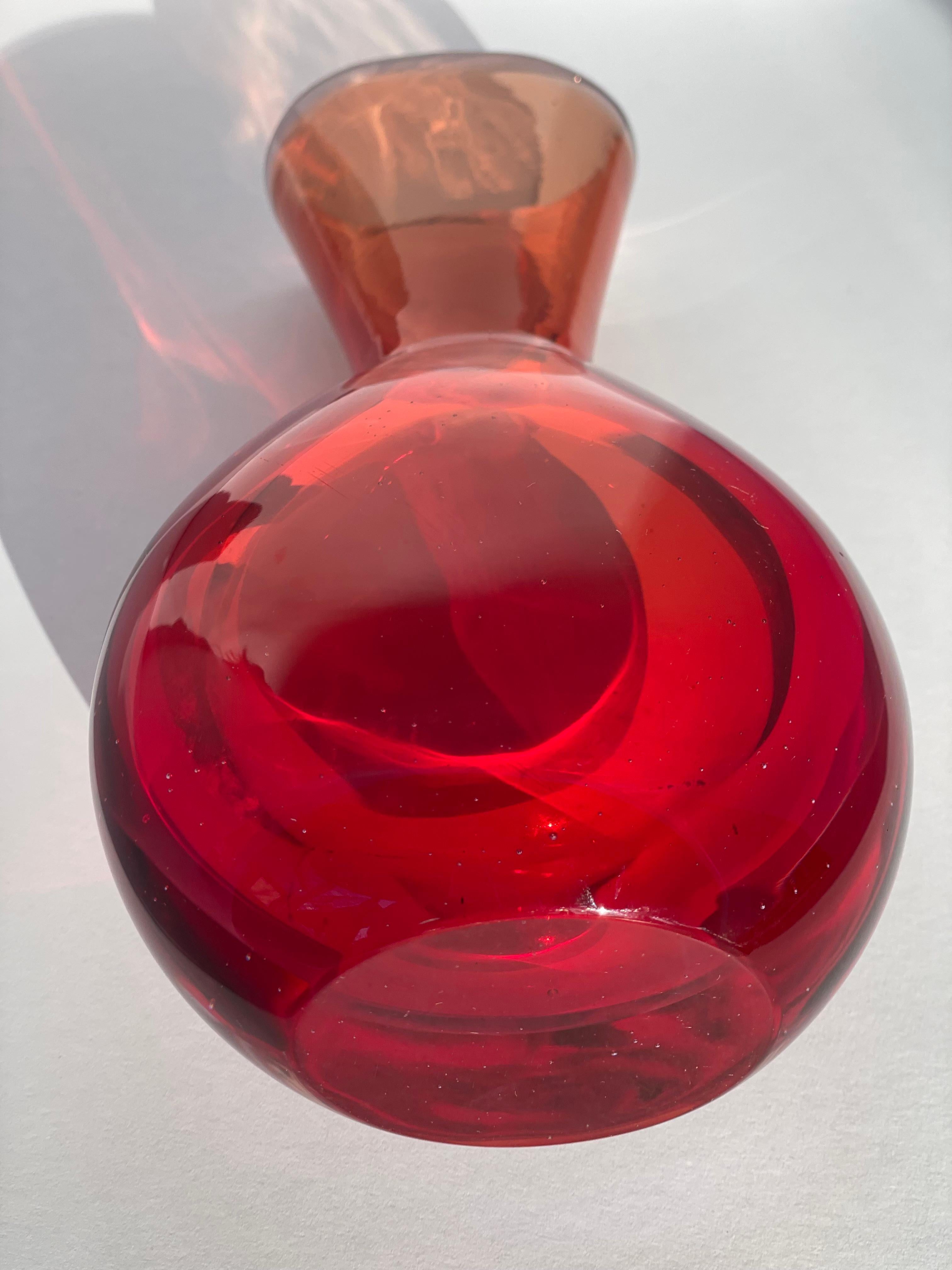 Flavio Poli für Seguso Vetri d'Arte Sommerso Glasskulptur aus rotem Alexandrit (Glaskunst) im Angebot