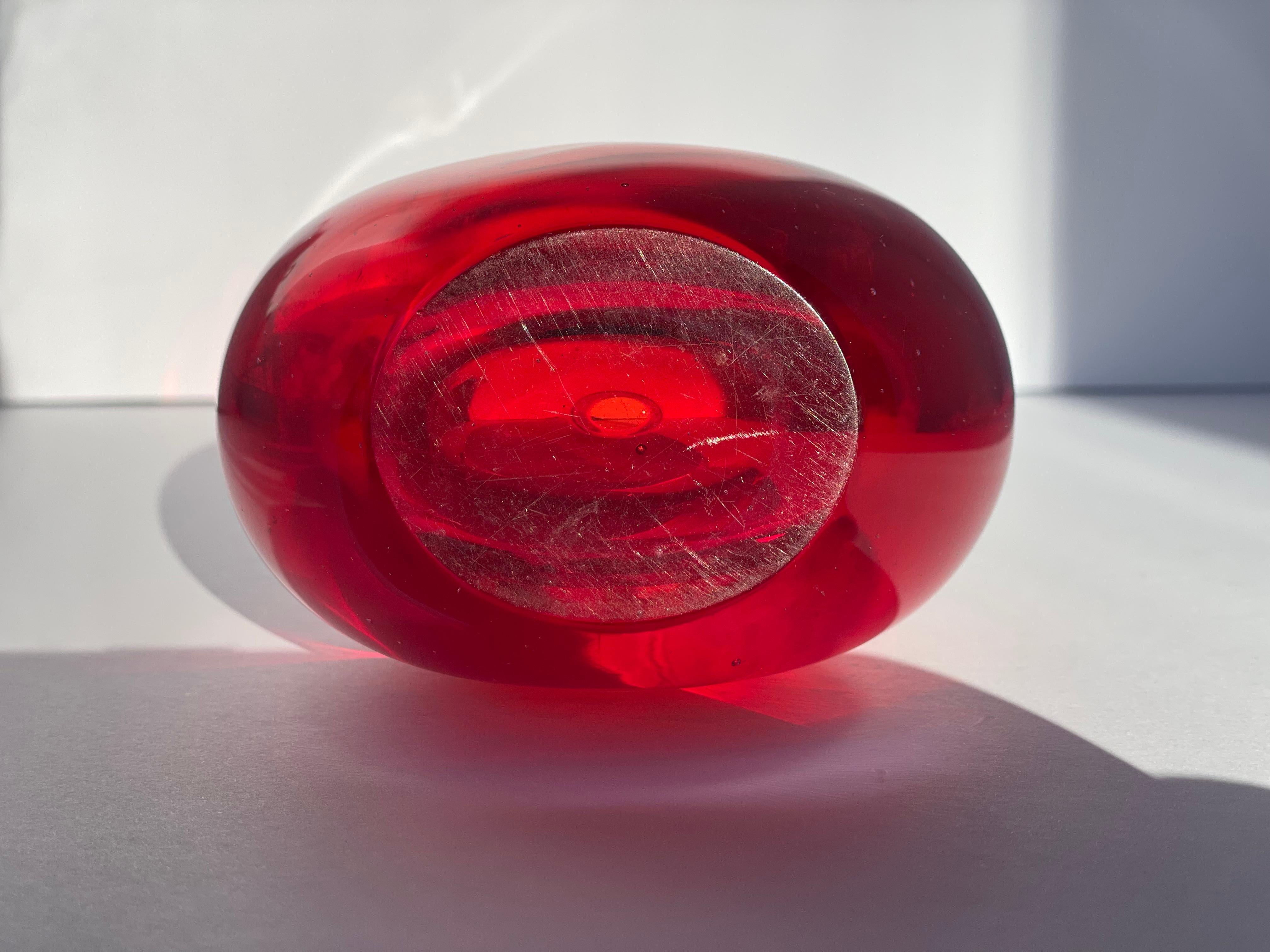 Flavio Poli für Seguso Vetri d'Arte Sommerso Glasskulptur aus rotem Alexandrit im Angebot 1