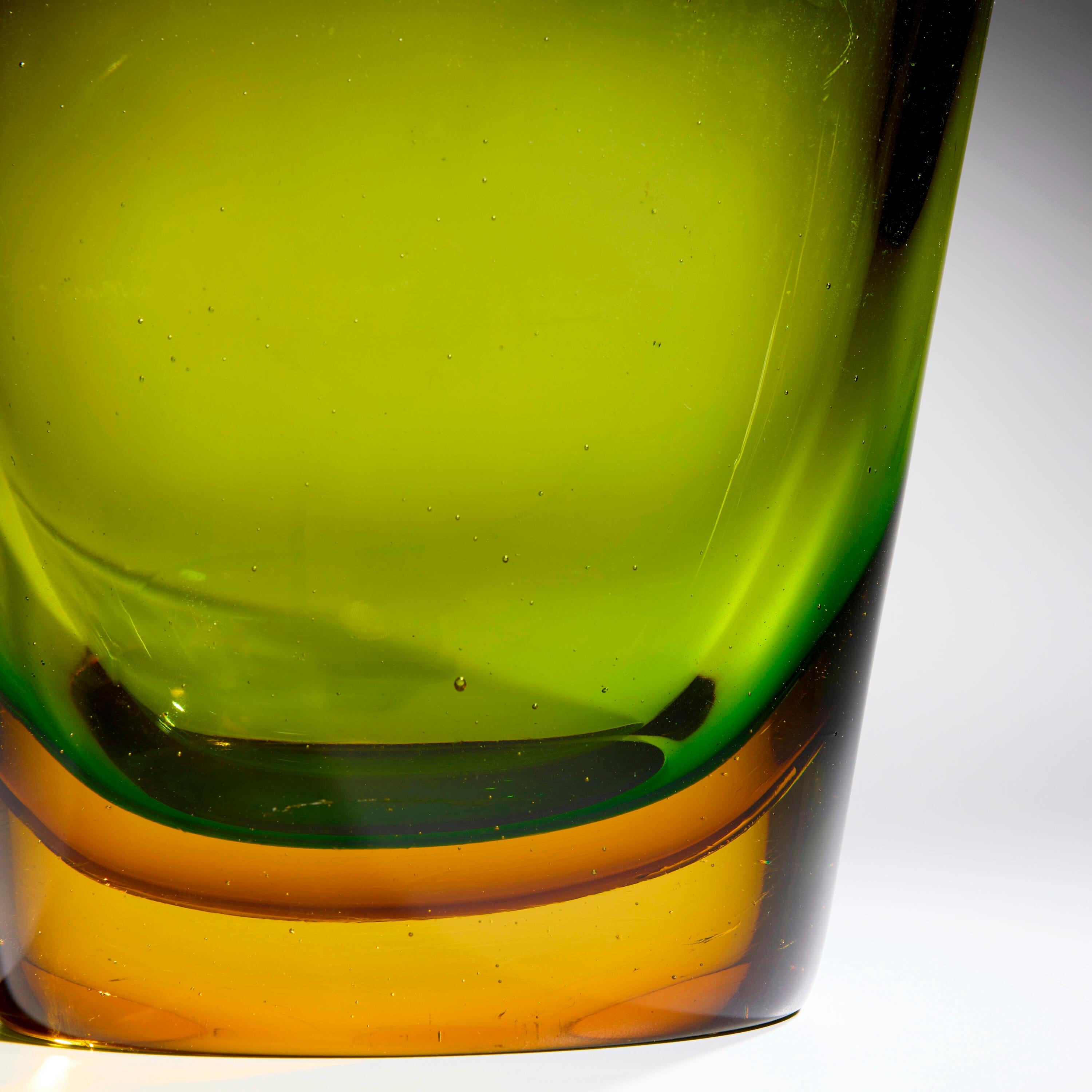 Italian Flavio Poli for Seguso Vetri d'Arte Sommerso Murano Art Glass Vase Mid Century For Sale