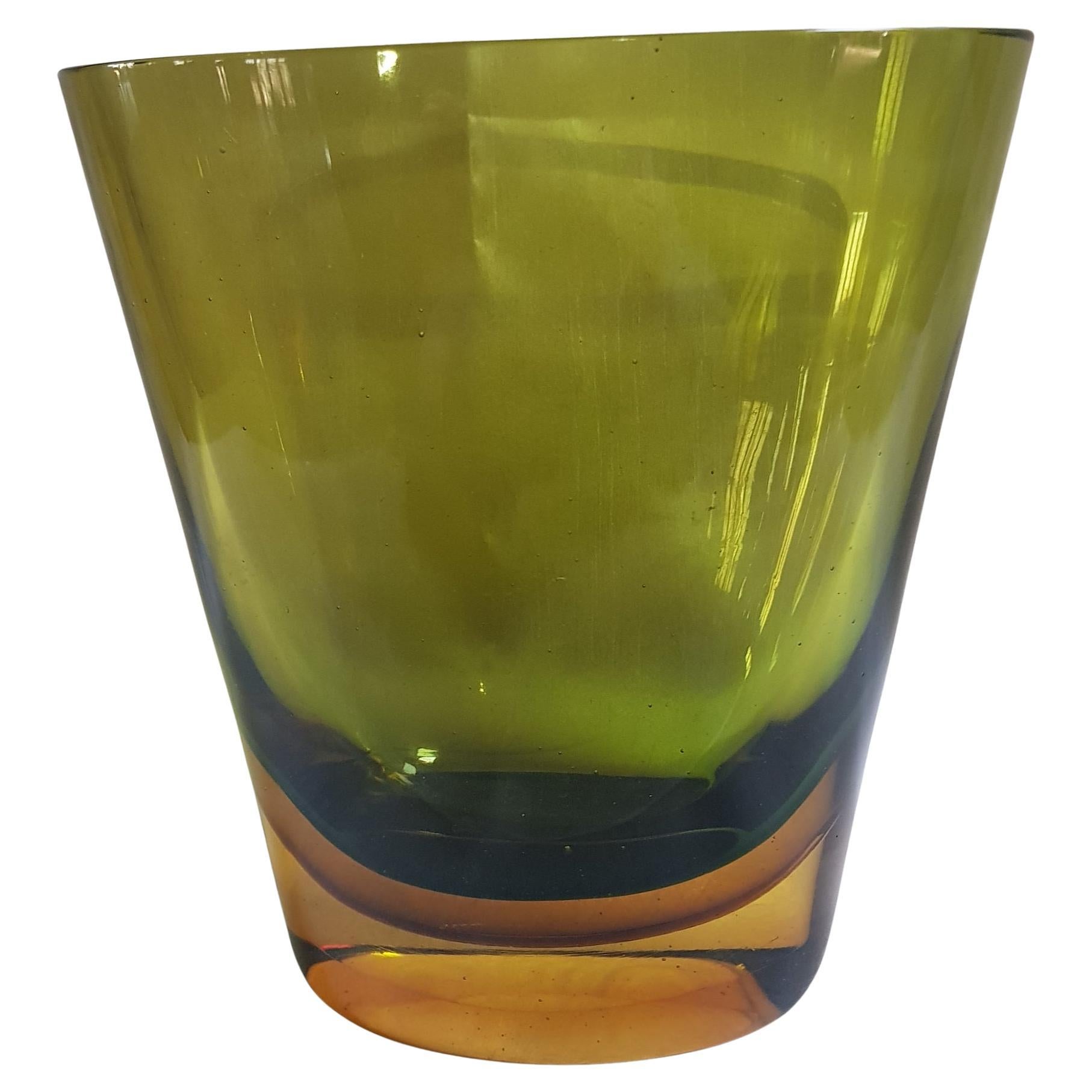 Flavio Poli for Seguso Vetri d'Arte Sommerso Murano Art Glass Vase Mid Century In Good Condition For Sale In Palm Beach, FL