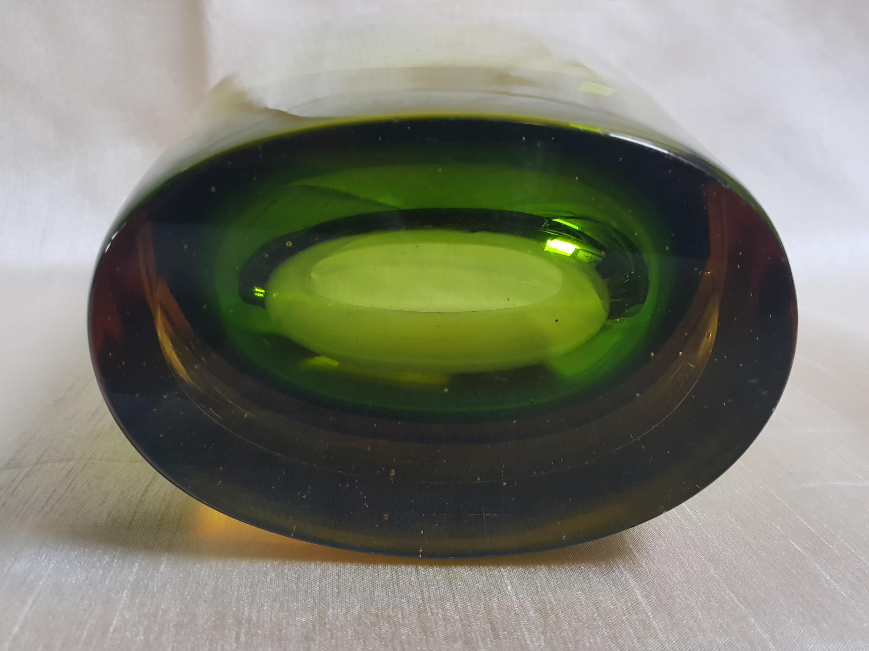 Flavio Poli for Seguso Vetri d'Arte Sommerso Murano Art Glass Vase Mid Century For Sale 2