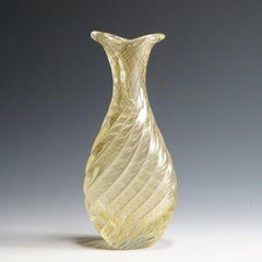 Flavio Poli for Seguso Vetri d'Arte Vase Incrociato oro 1949