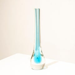 Small Blue Murano Glass Vase by Flavio Poli, Italy, 1970
