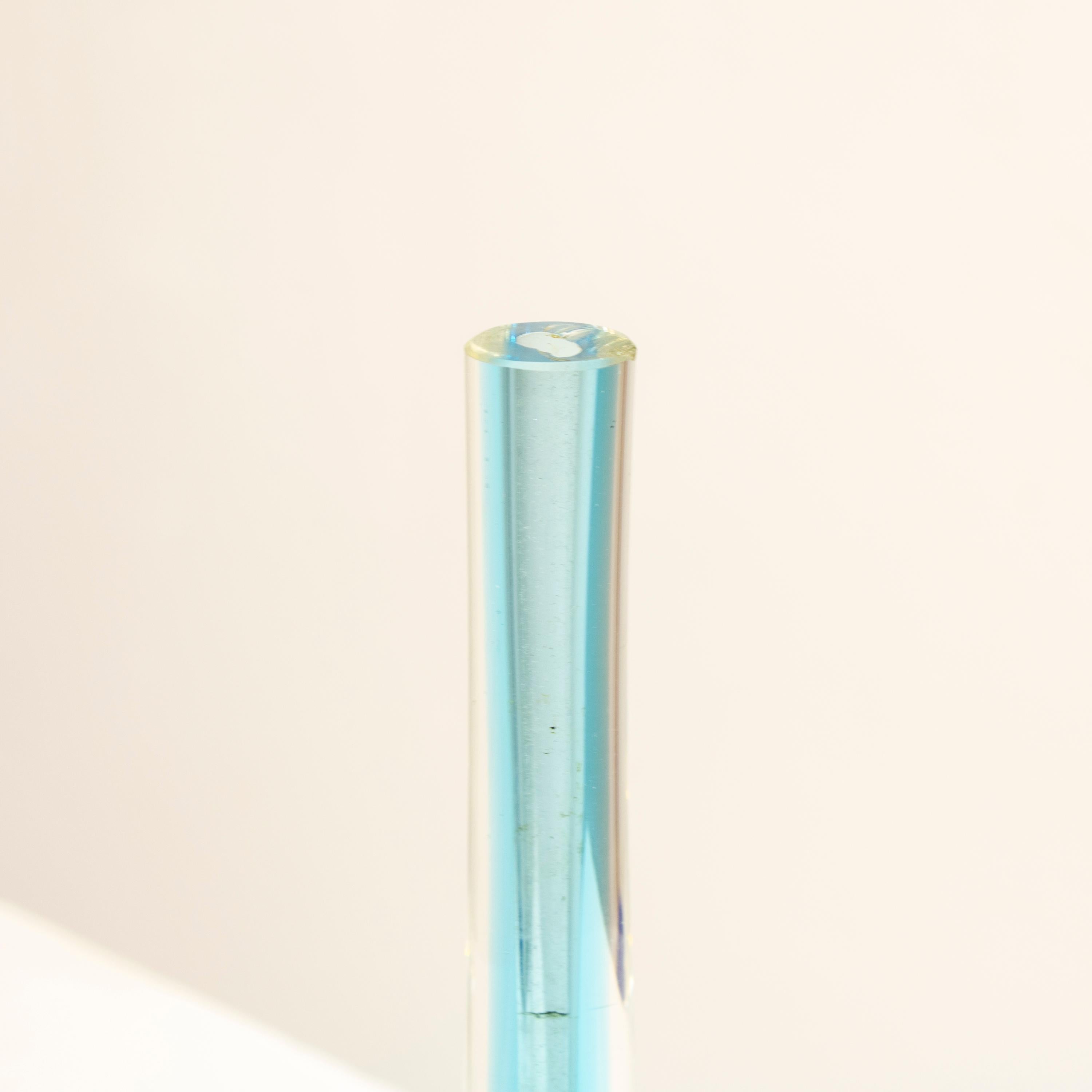 Flavio Poli Handgefertigte kleine Vase aus blauem Murano-Glas, Italien, 1970 (Moderne der Mitte des Jahrhunderts) im Angebot