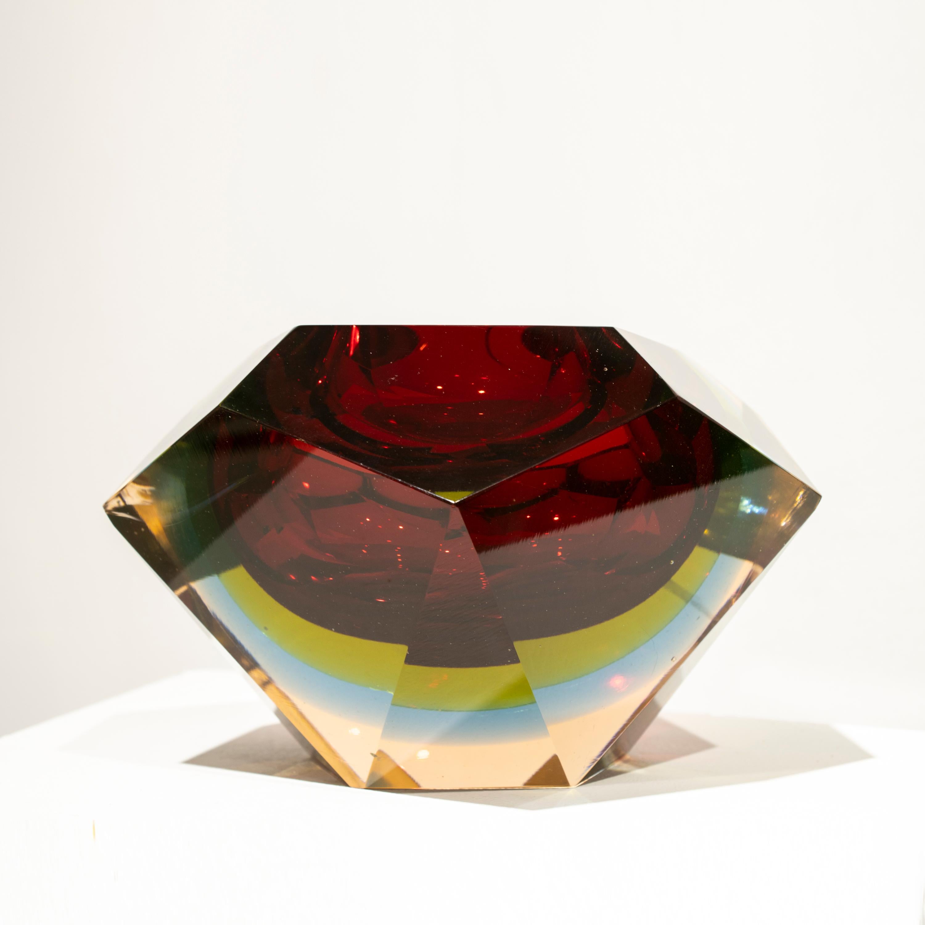 Flavio Poli Hand-Crafted Red Murano Vase, Italy, 1970 For Sale 1