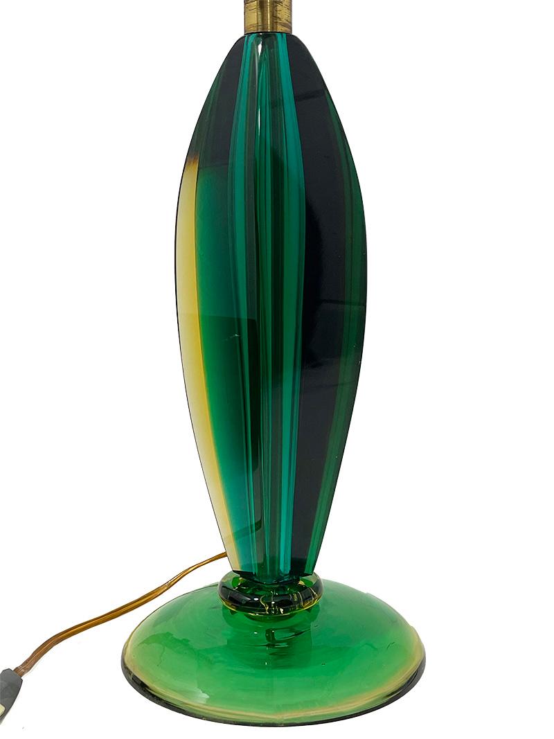 Lampada da tavolo in vetro italiano Flavio Poli, anni '60 In condizioni buone in vendita a Delft, NL