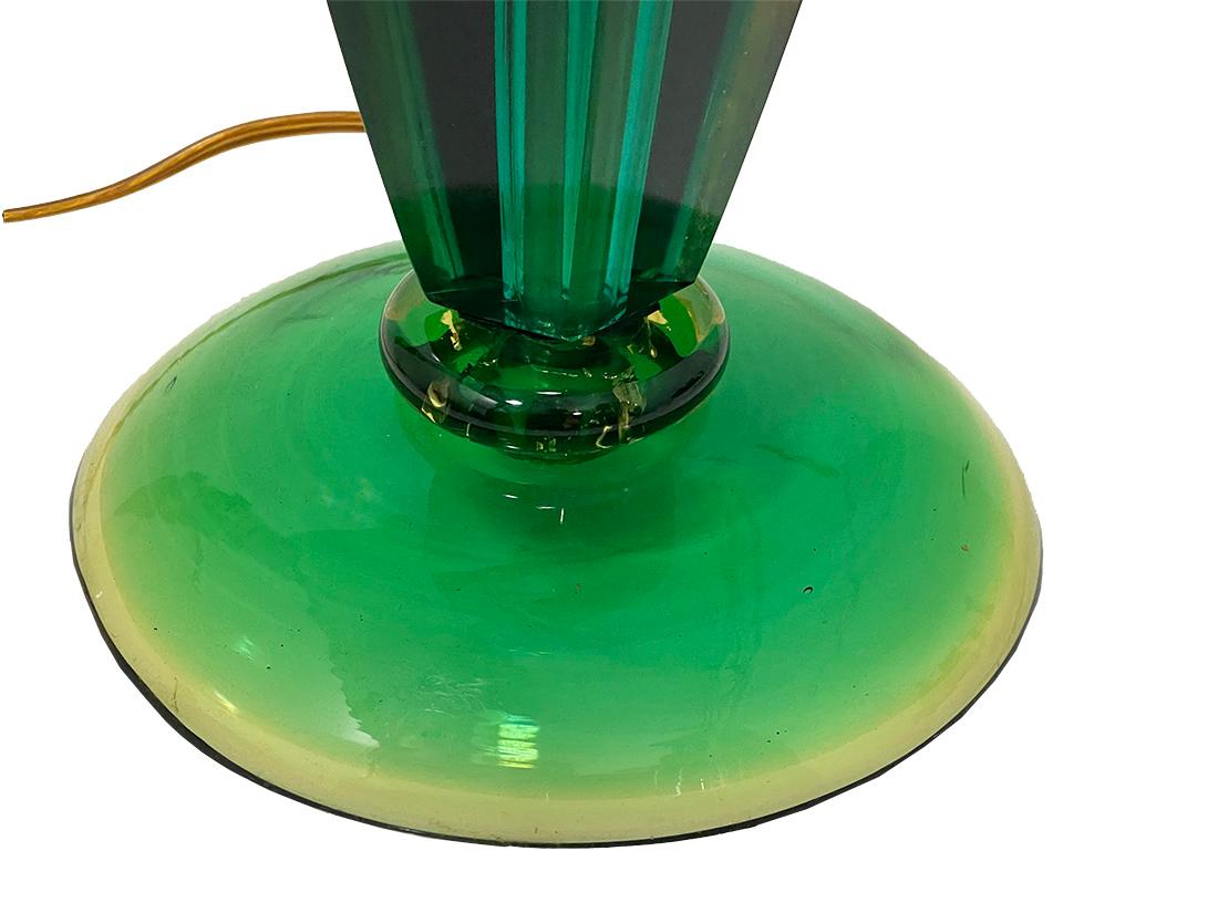 Vetro Lampada da tavolo in vetro italiano Flavio Poli, anni '60 in vendita