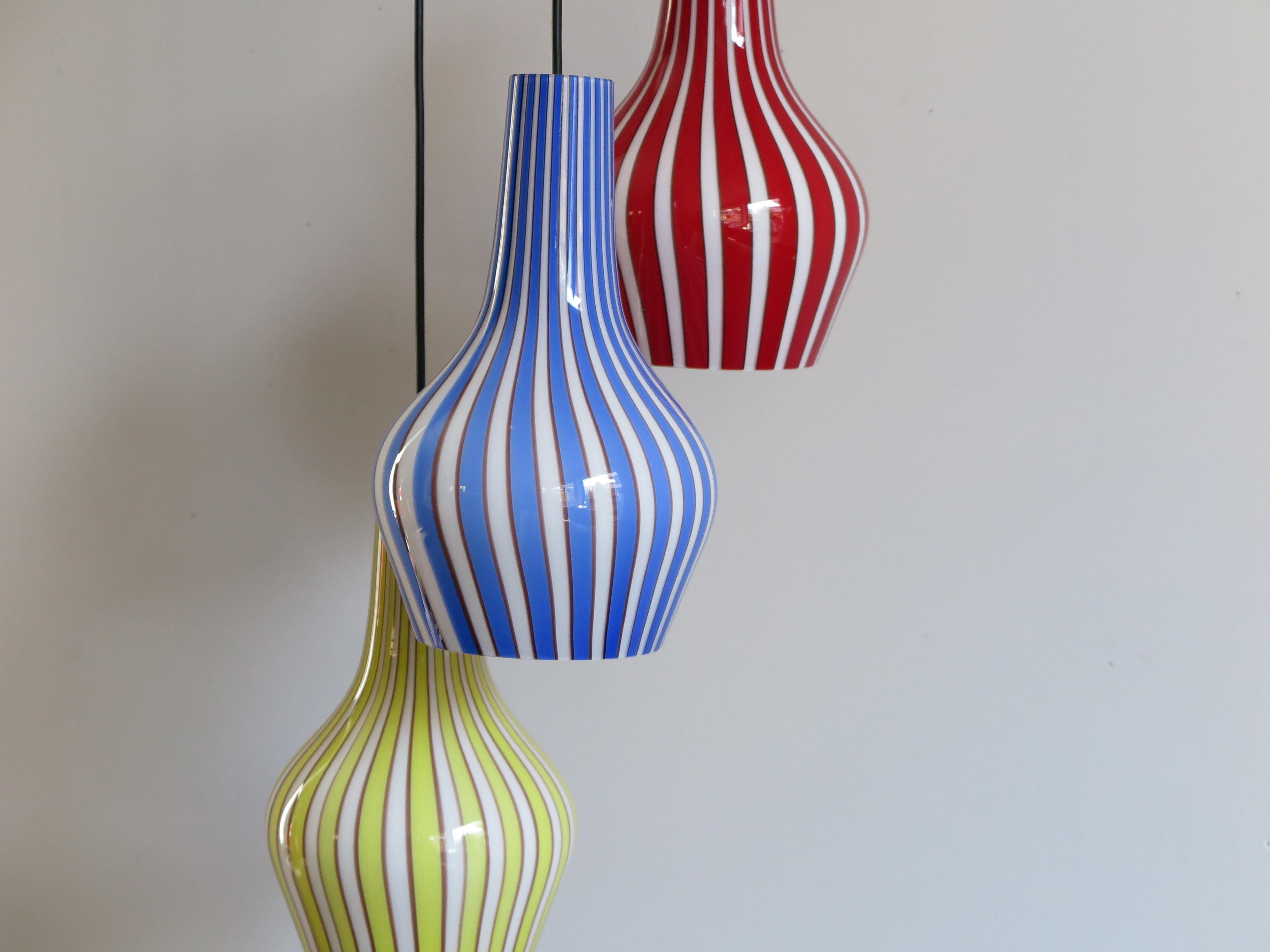Flavio Poli Italian Mid-Century Modern Pendant Glass Lamp for Seguso, 1950s 2