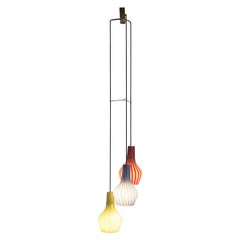 Flavio Poli Italian Mid-Century Modern Pendant Glass Lamp for Seguso, 1950s