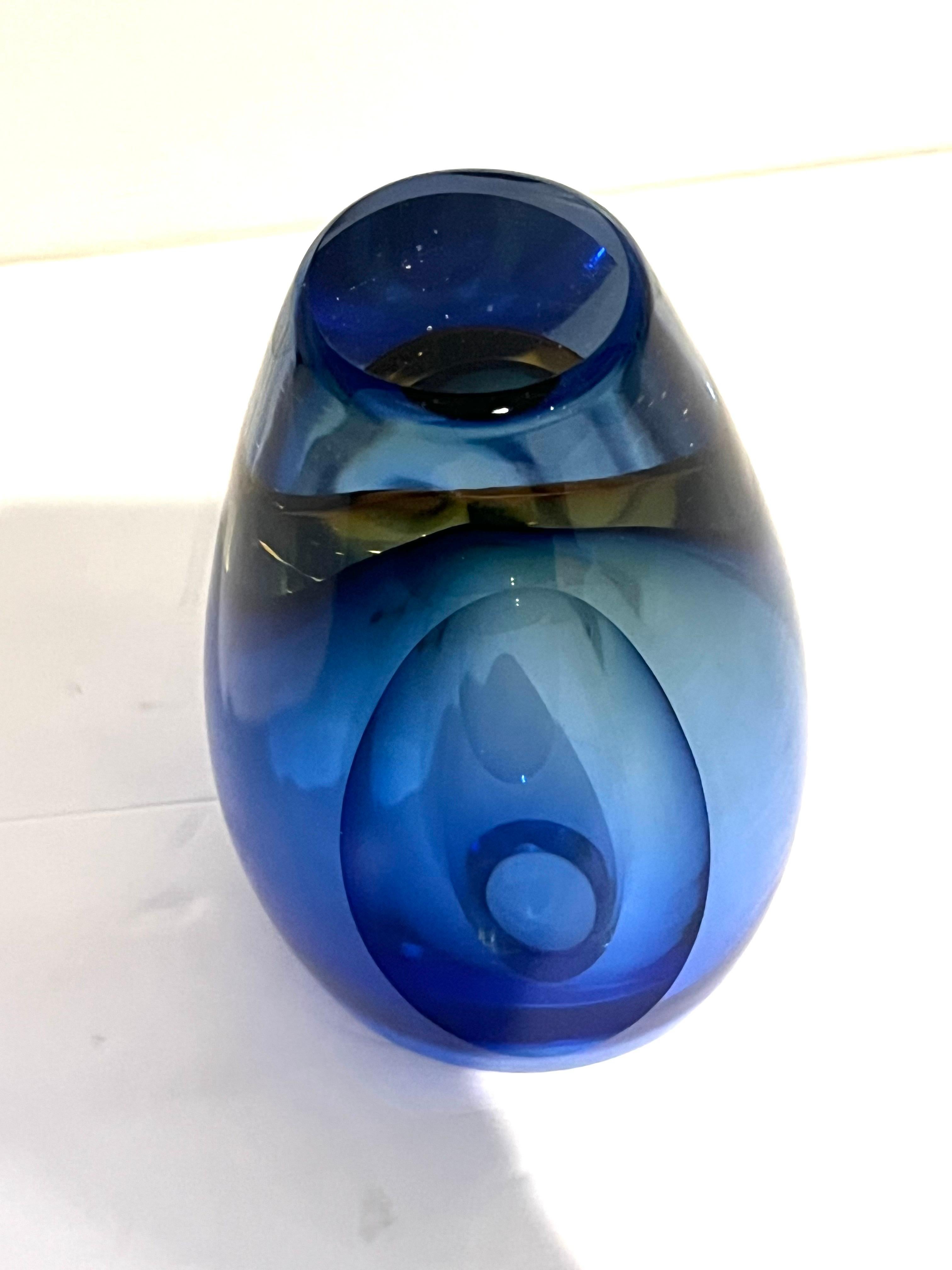 Vetro soffiato Flavio Poli Vaso sfaccettato di Murano della metà del secolo scorso in vendita