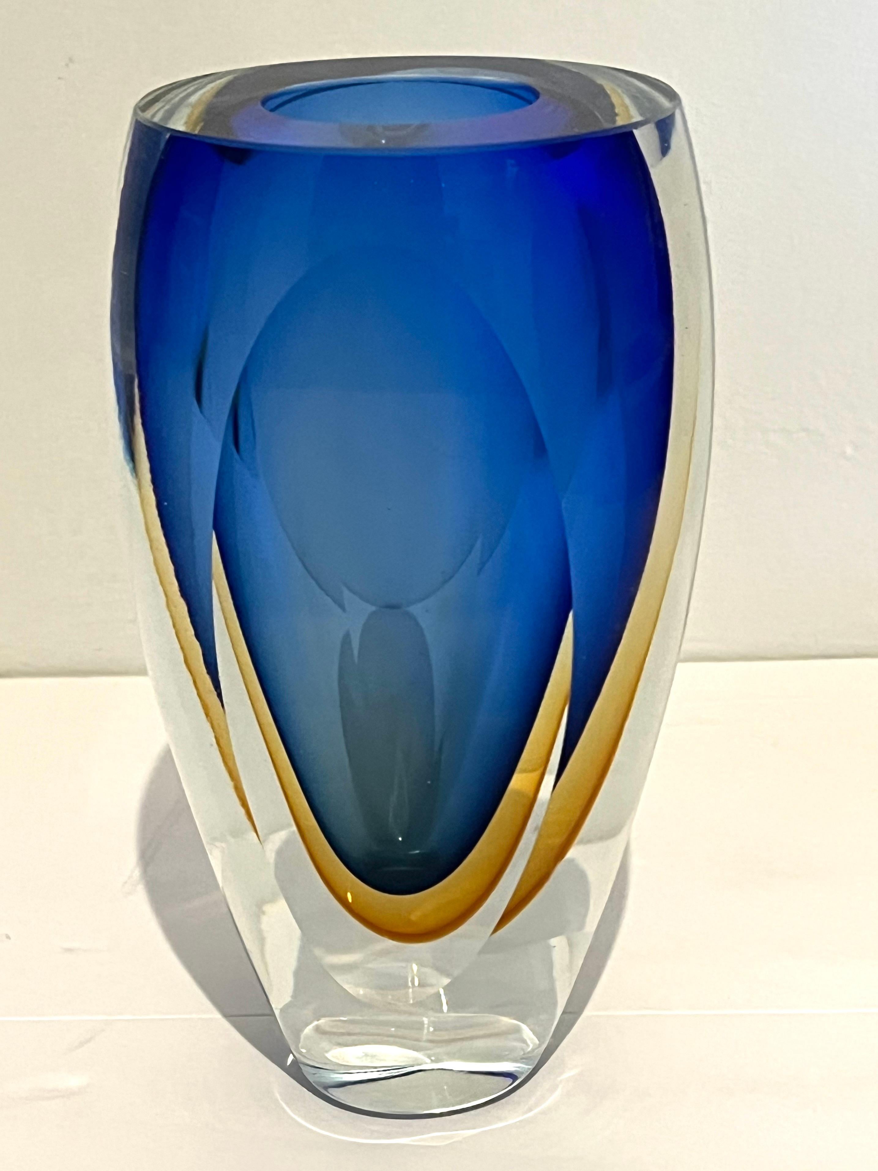 Flavio Poli Vaso sfaccettato di Murano della metà del secolo scorso in vendita 2