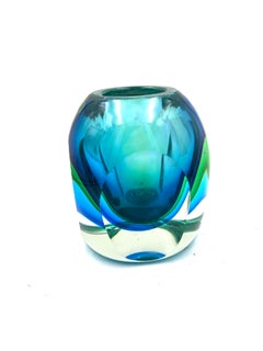 Flavio Poli Italian Sommerso Murano Glass Vase