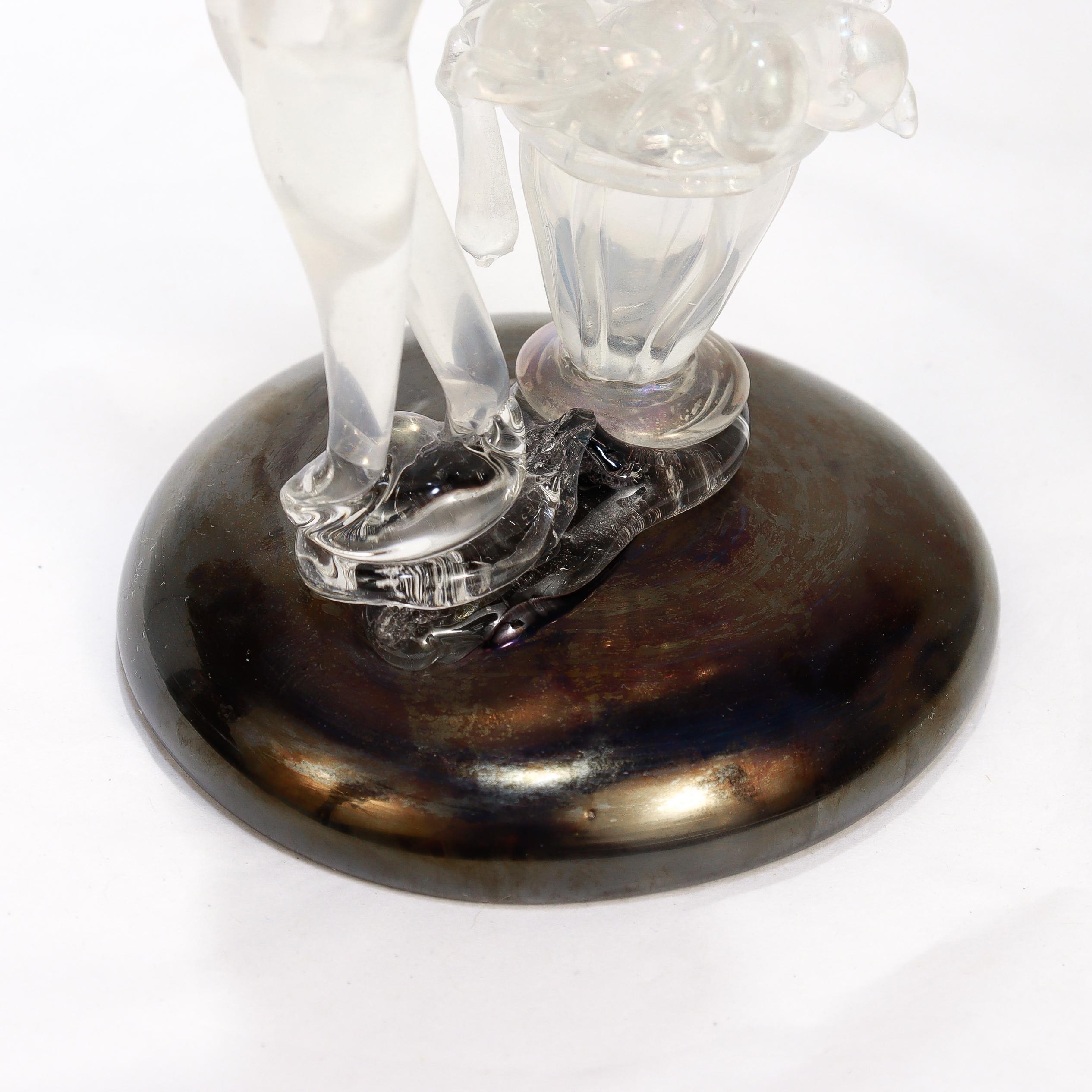 Flavio Poli / I.V.A.M Murano Art Glass Figurine Femme nue avec fruits et fleurs en vente 12