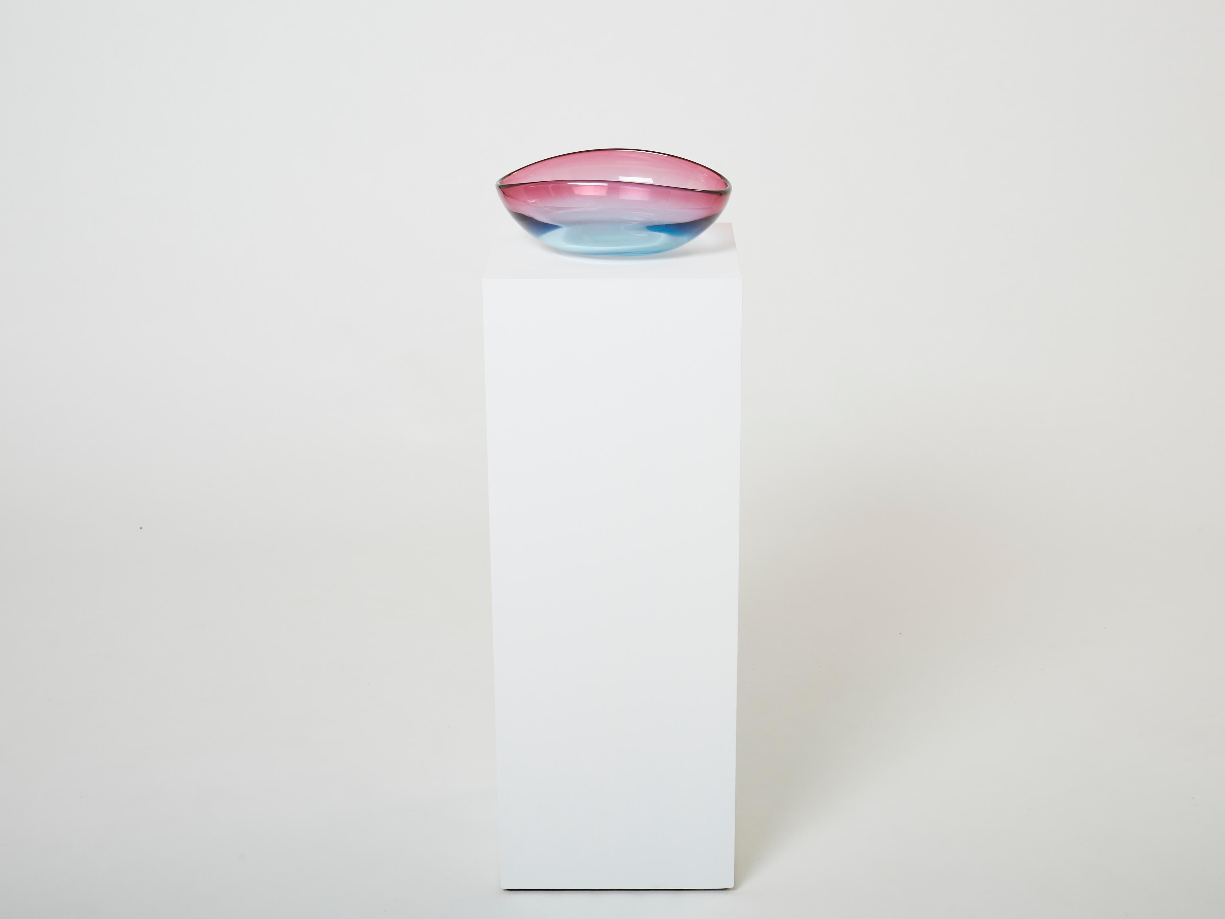 Mid-Century Modern Flavio Poli Large Bowl Centerpiece Murano Glass for Seguso, 1960  For Sale