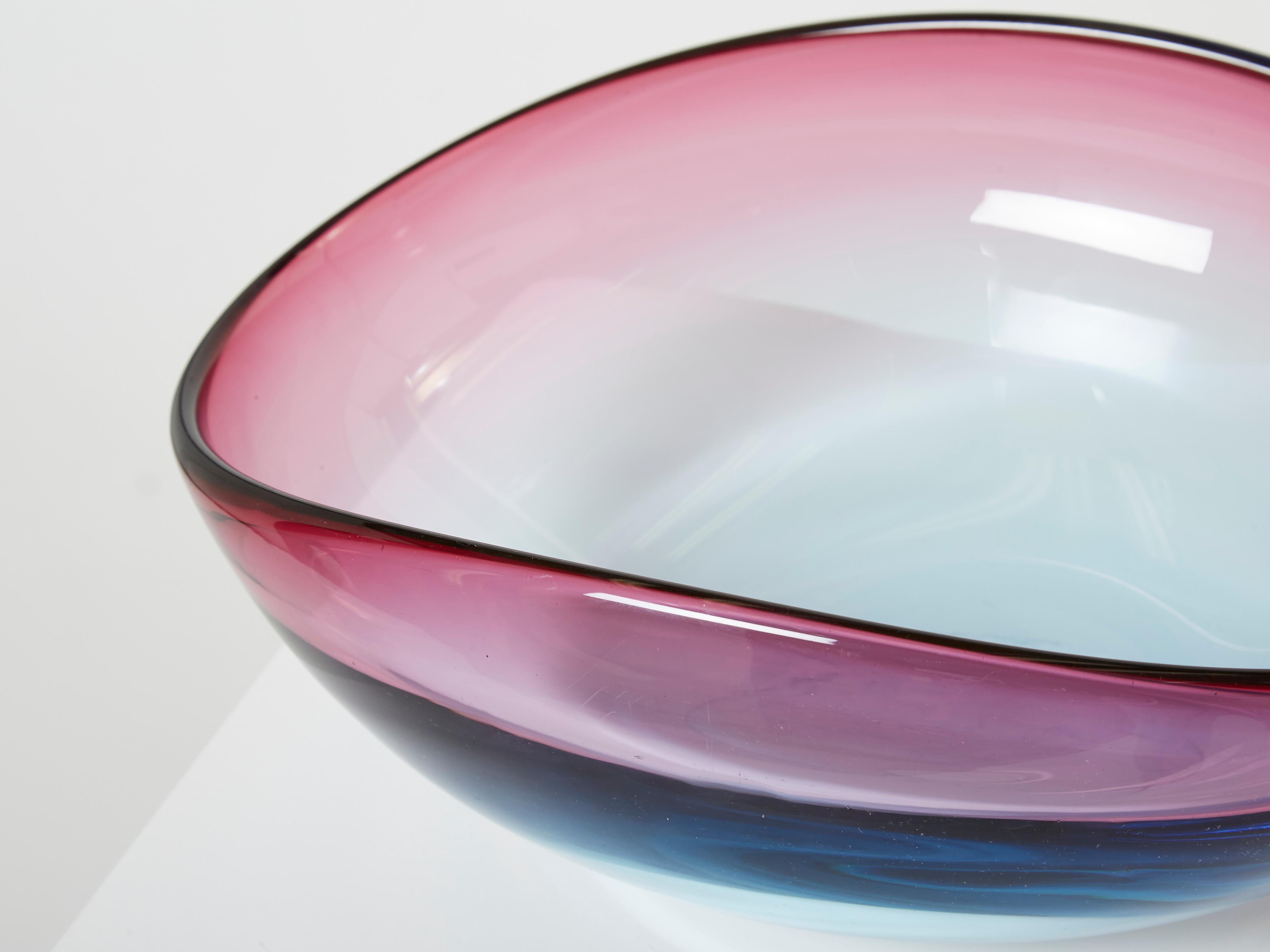 Flavio Poli Large Bowl Centerpiece Murano Glass for Seguso, 1960  For Sale 1