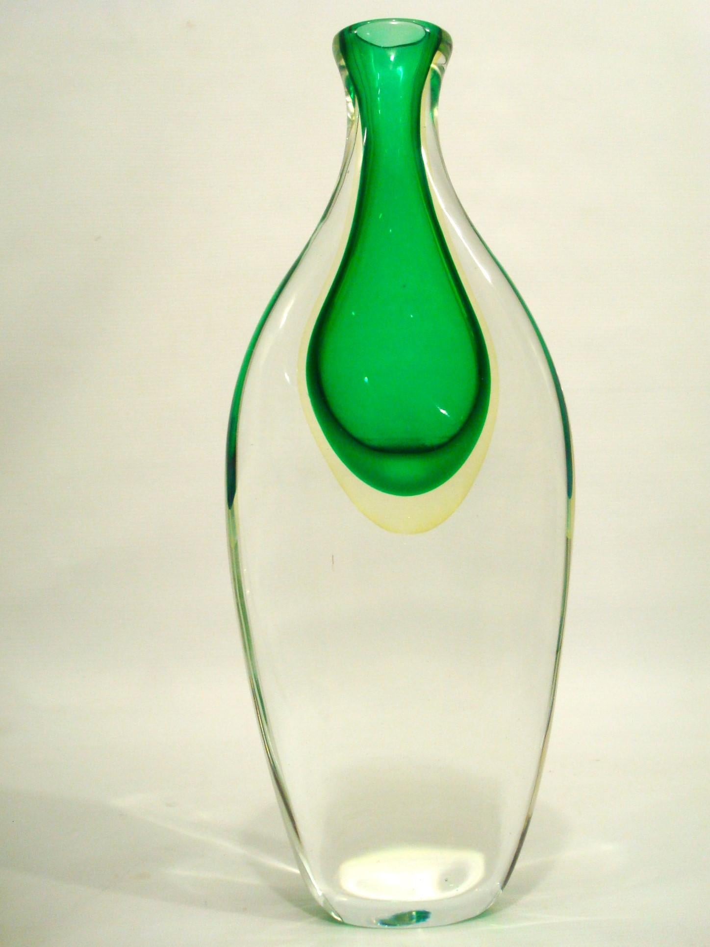 Mid-Century moderno Flavio Poli Vaso grande in vetro di Murano Sommerso di Seguso, 1960 in vendita