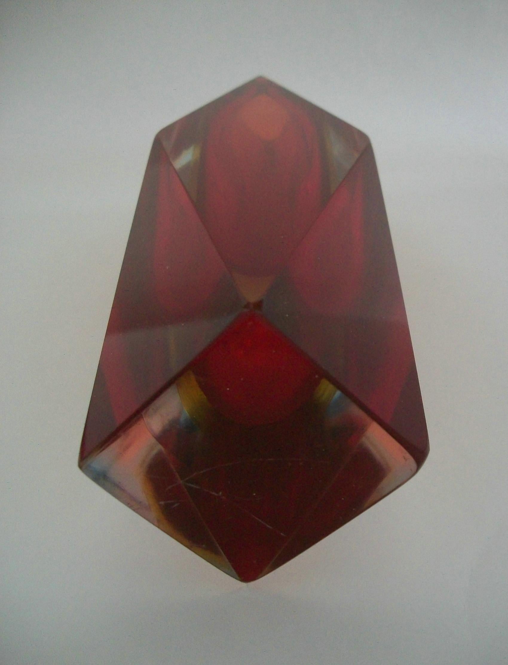 Flavio Poli, Luigi Mandruzzato, Sommerso Murano Glass Vase, Italien, ca. 1950er Jahre 1