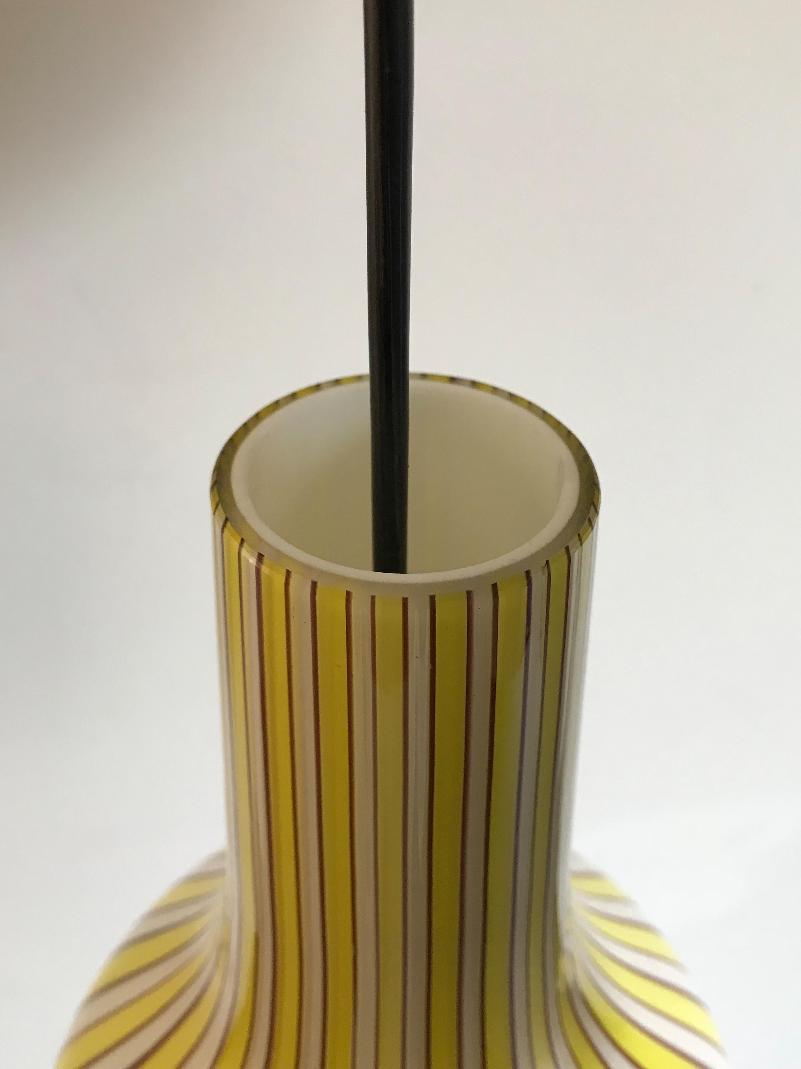 Flavio Poli Mid-Century Modern Design Pendant Glass Lamp for Seguso Italy 1950s For Sale 4