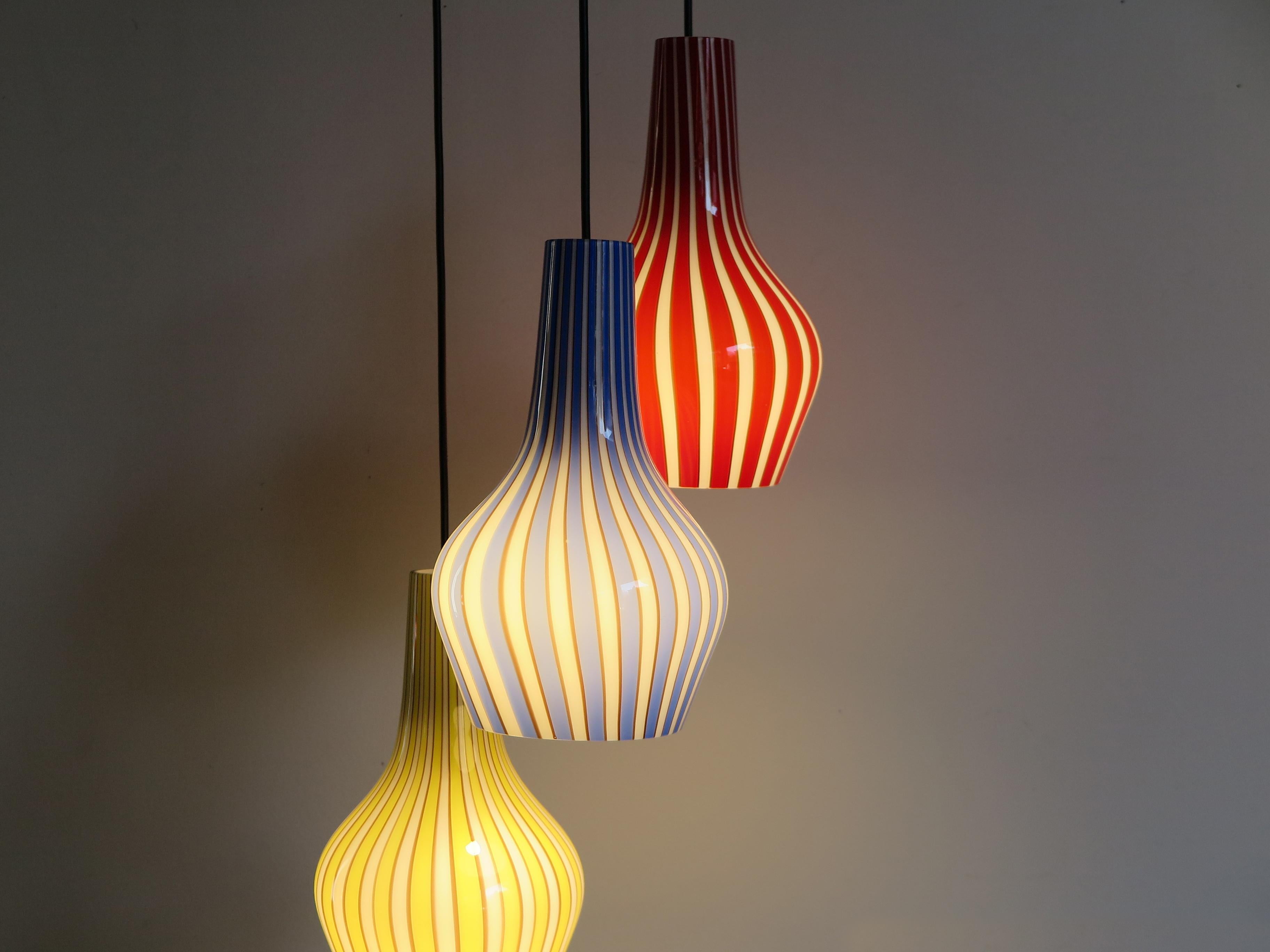 Flavio Poli Mid-Century Modern Design Pendant Glass Lamp for Seguso Italy 1950s For Sale 11