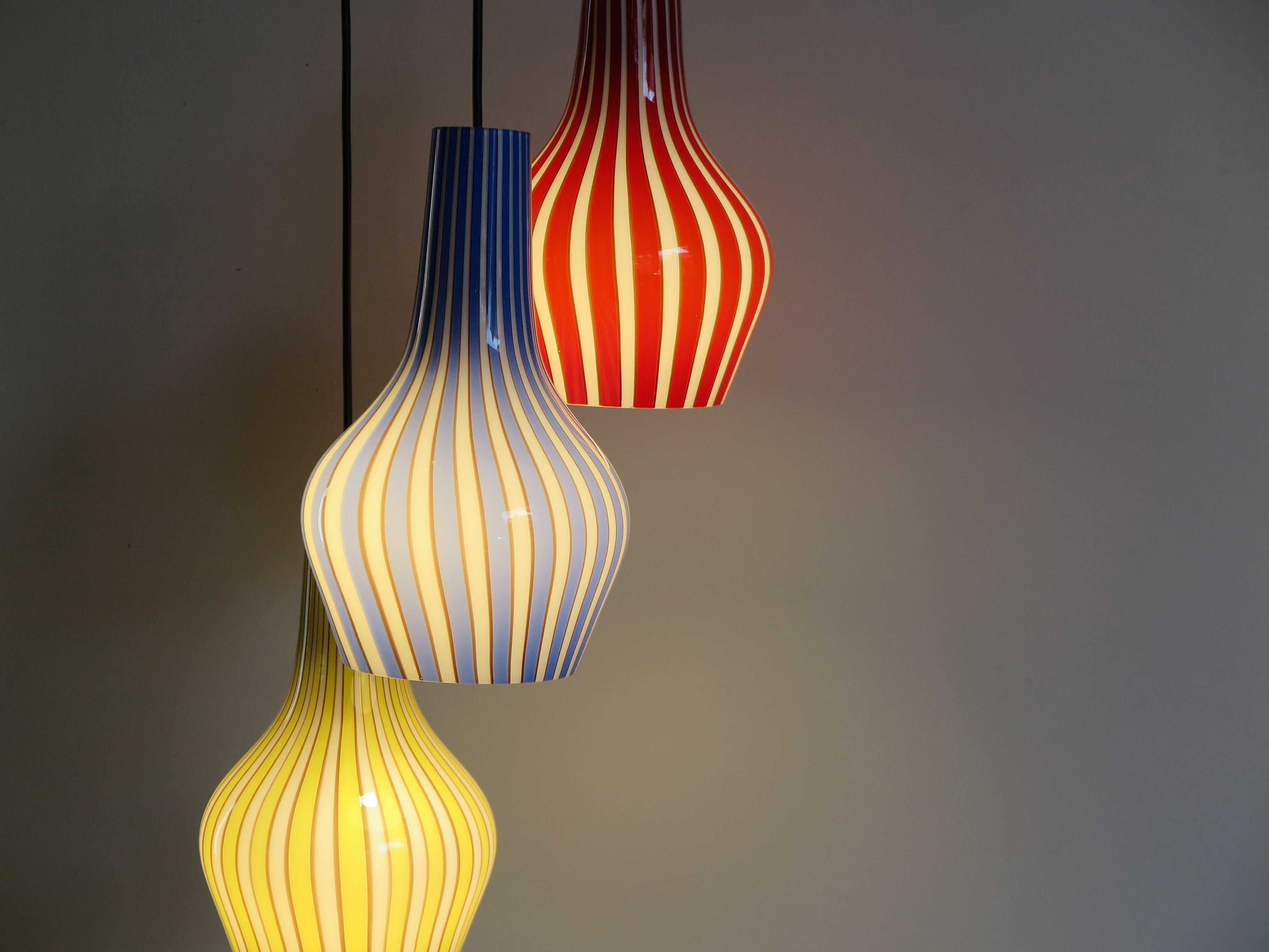 Flavio Poli Mid-Century Modern Design Pendant Glass Lamp for Seguso Italy 1950s For Sale 12