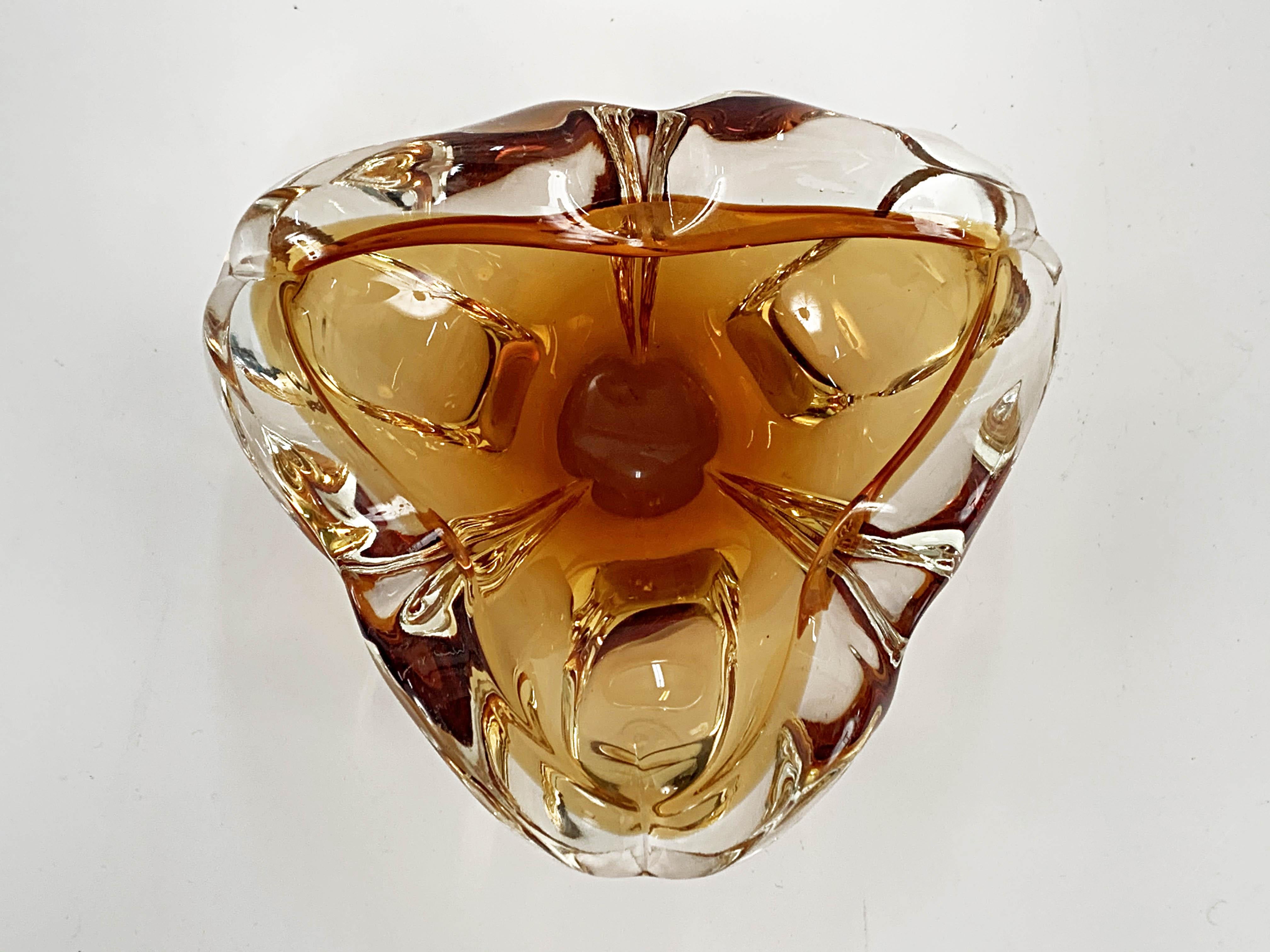 Flavio Poli Midcentury Large Amber Murano Glass Italian Bowl, 1960s 7