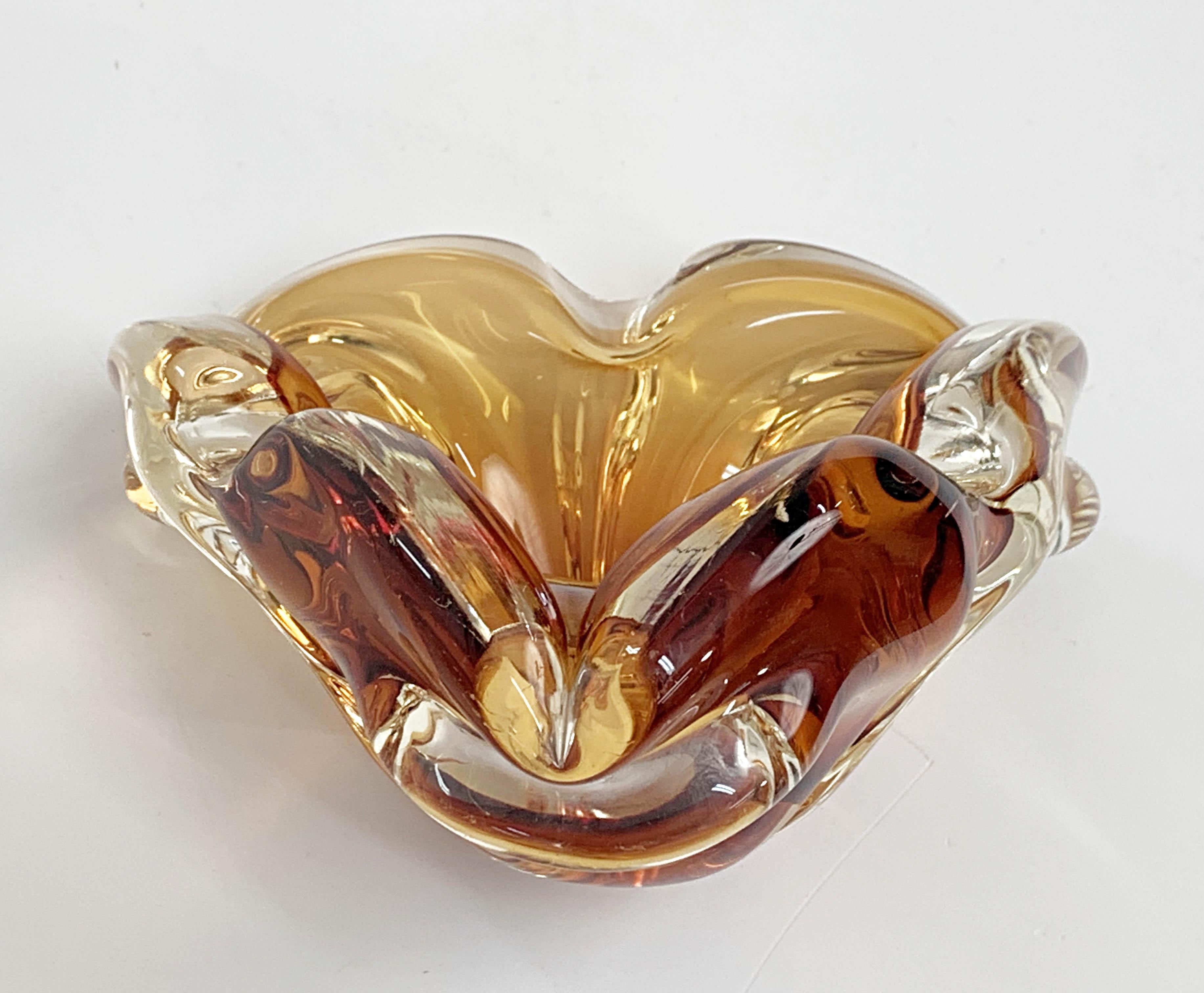 Flavio Poli Midcentury Large Amber Murano Glass Italian Bowl, 1960s 2