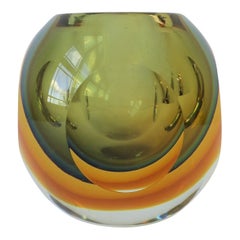 Flavio Poli Vase en verre d'art moderne italien de Murano Sommerso pour Seguso Vetri D'Art