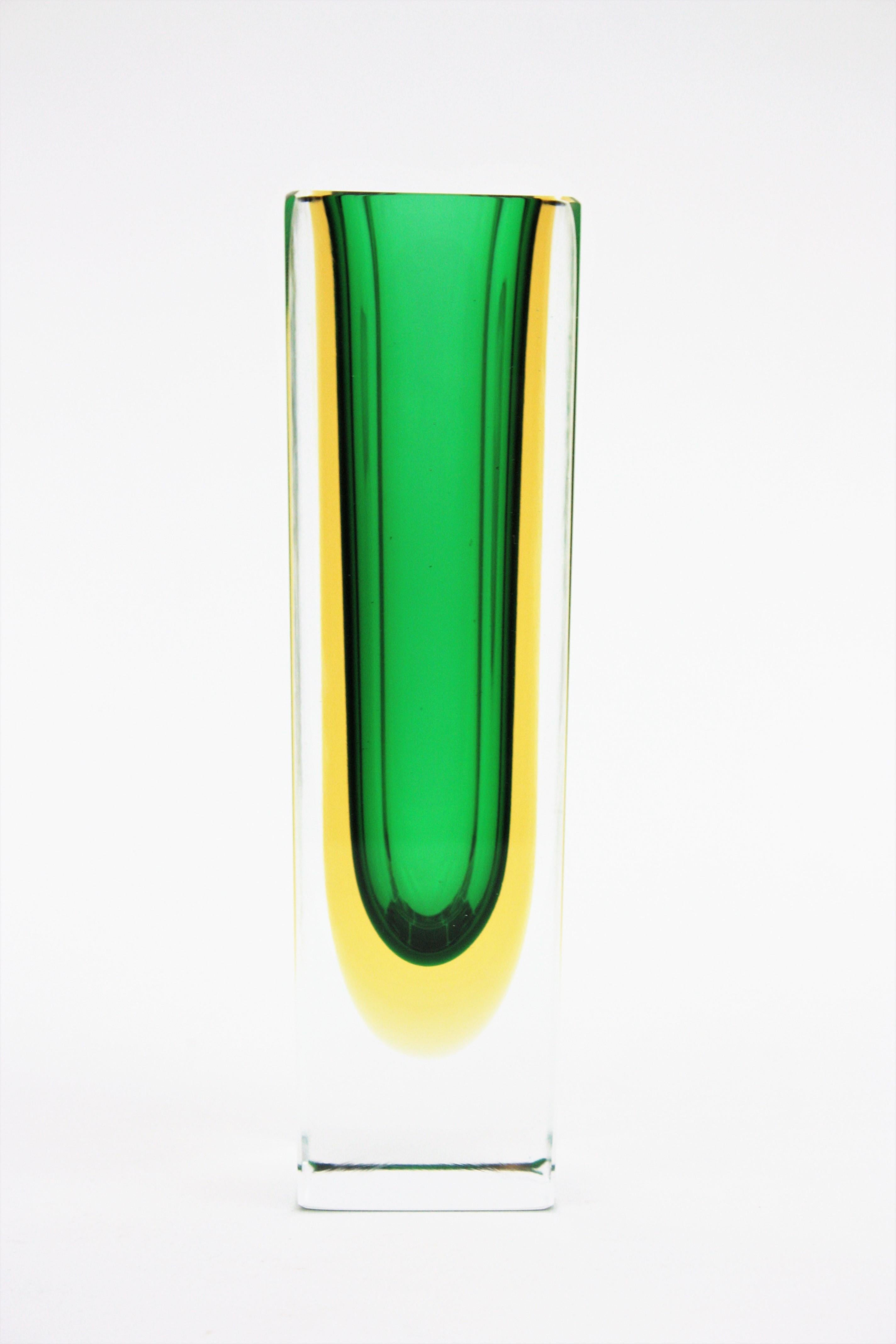 murano faceted glass vase