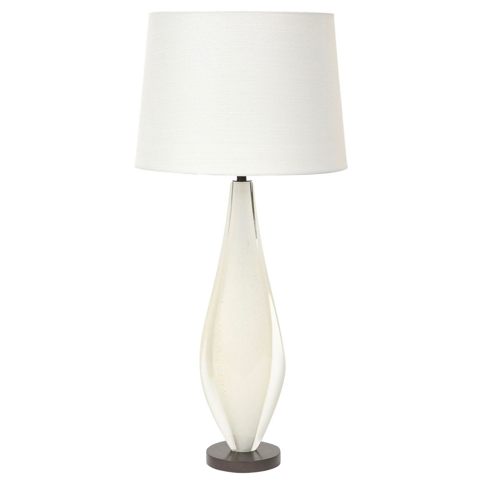 Seguso Flavio Poli Murano Glass Lamp, Gold, Clear, Sommerso