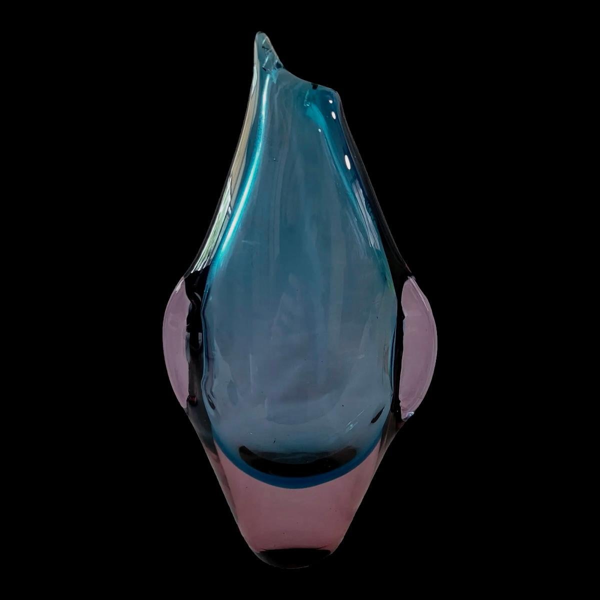 Mid-Century Modern Flavio Poli Murano Glass Penguin Sommerso Vase  1960´s For Sale