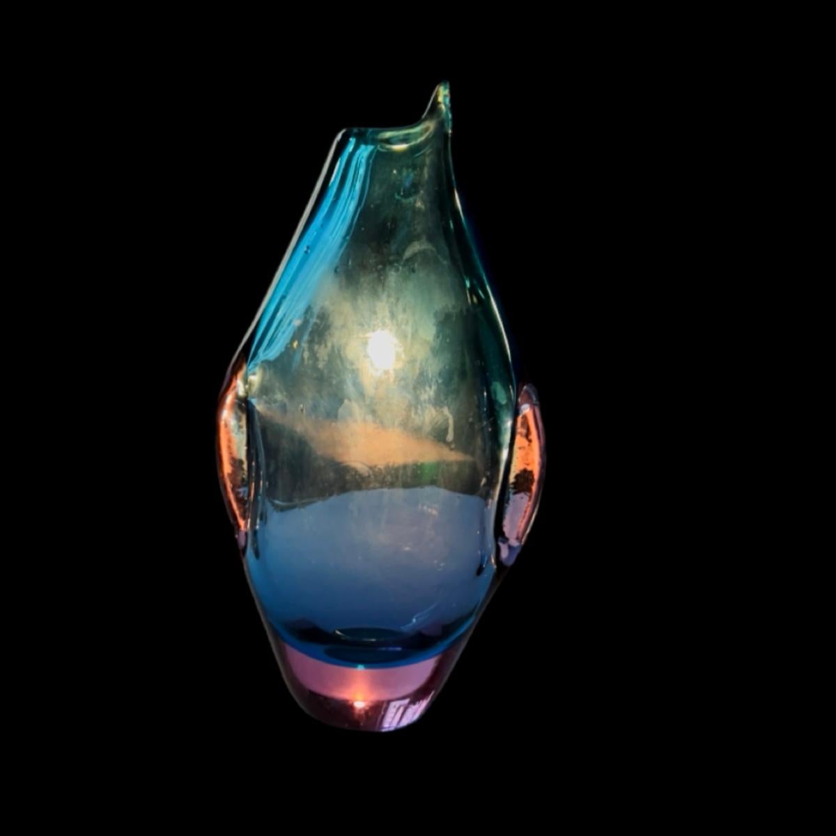 Flavio Poli Murano Glass Penguin Sommerso Vase  1960´s In Good Condition For Sale In Berlin, DE