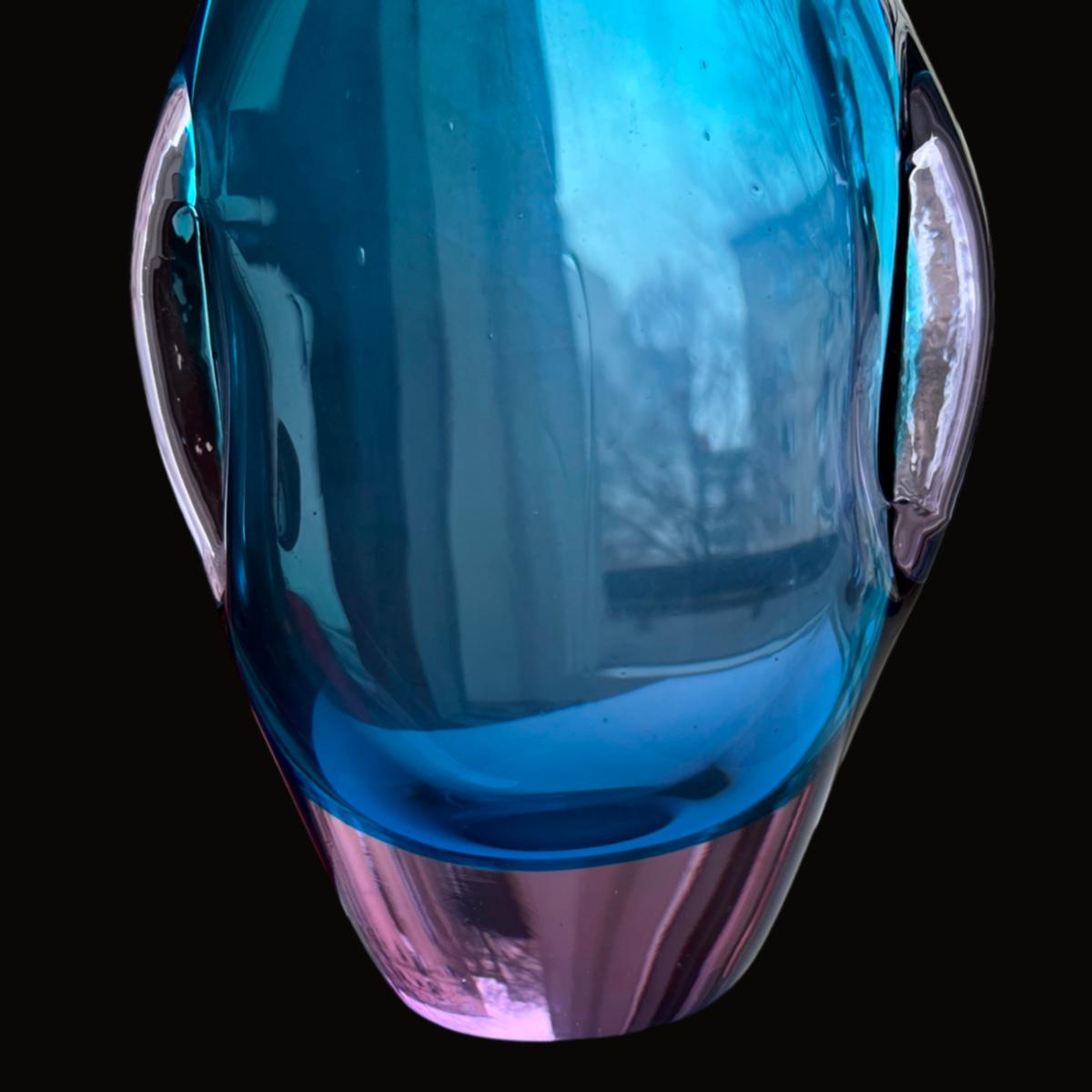 Flavio Poli Murano Glass Penguin Sommerso Vase  1960´s For Sale 2