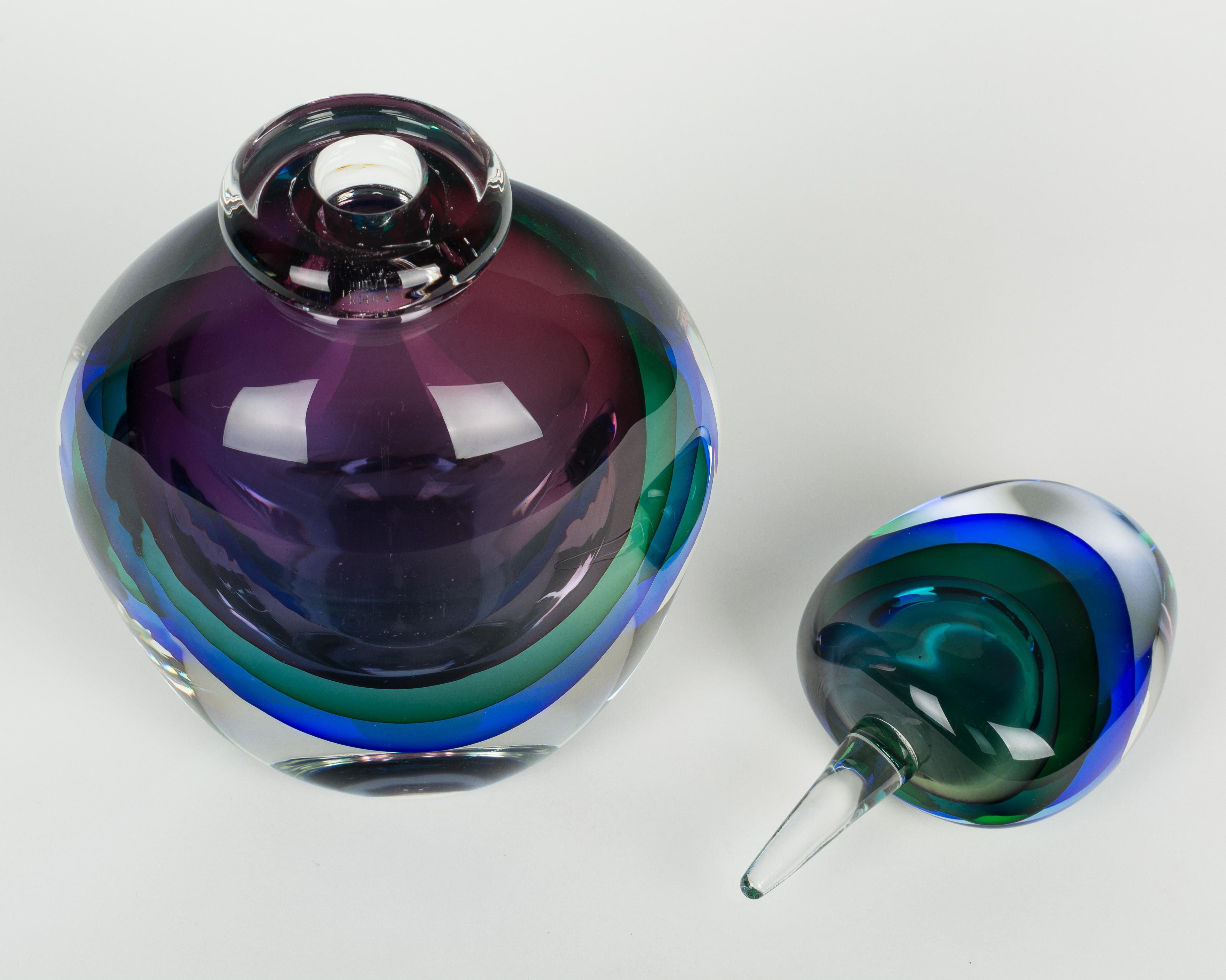 Flavio Poli Murano Glass Sommerso Bottle 2