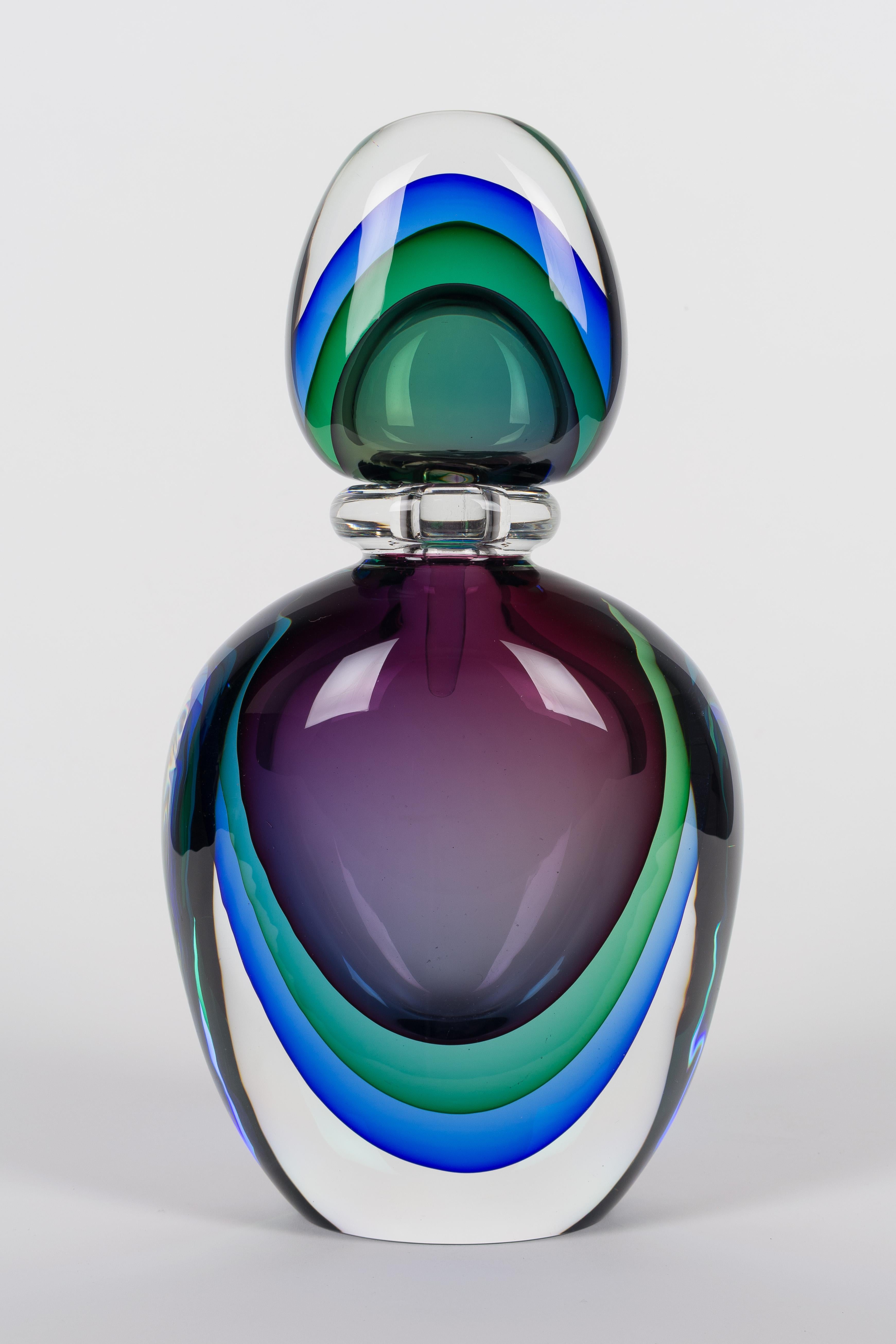 Flavio Poli Murano Glass Sommerso Bottle 1