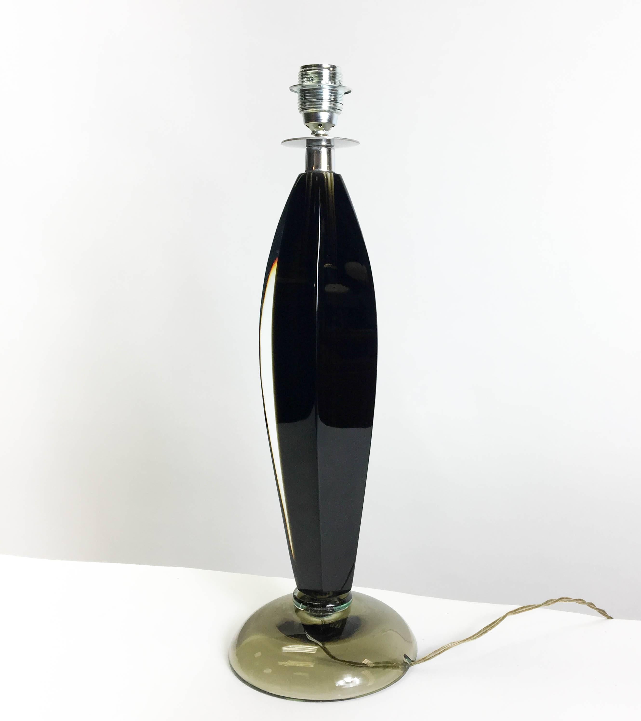 Mid-Century Modern Flavio Poli Murano Glass Table Lamp for Seguso, 1960s For Sale