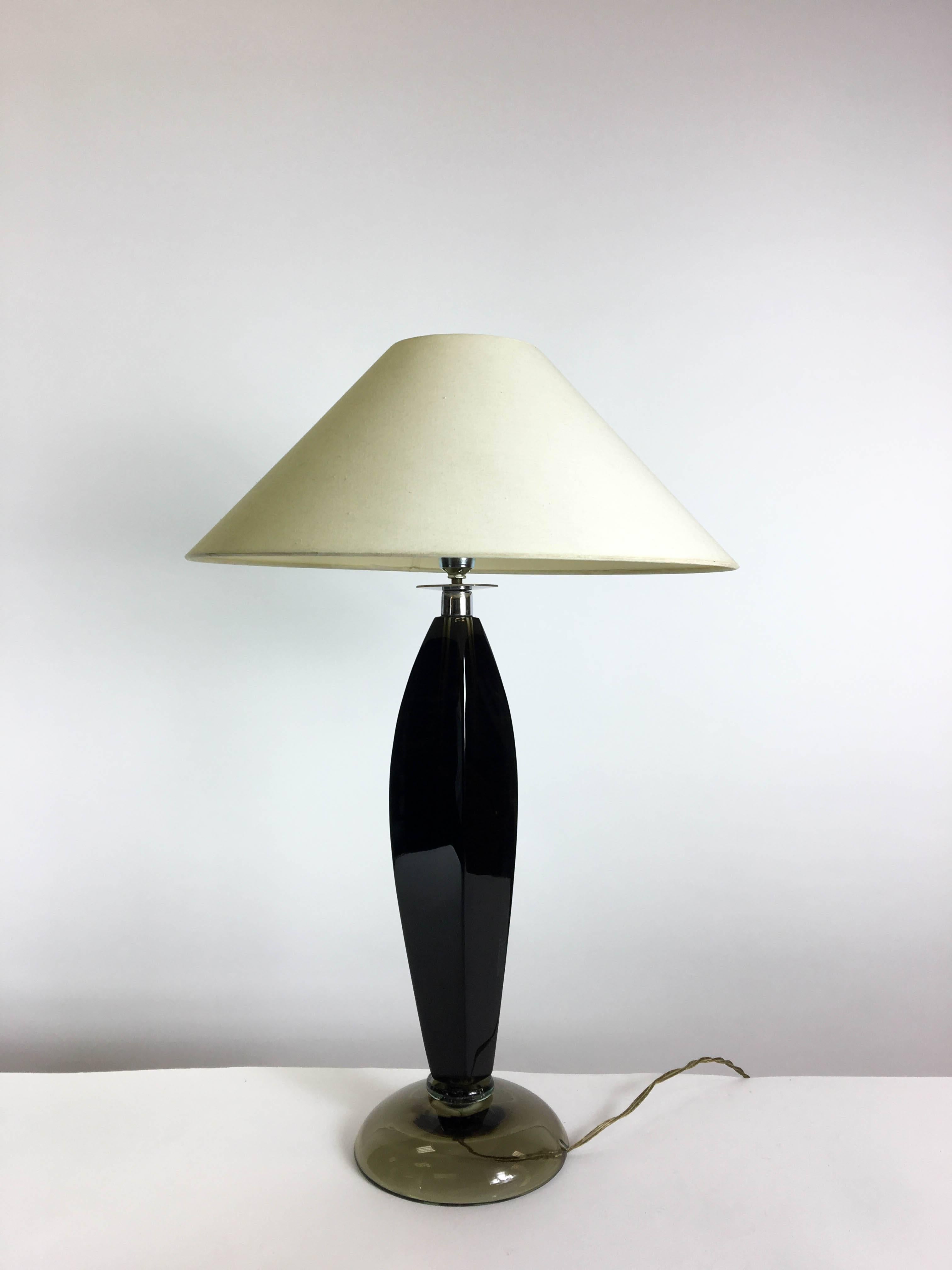 Flavio Poli Murano Glass Table Lamp for Seguso, 1960s In Good Condition For Sale In Den Haag, NL