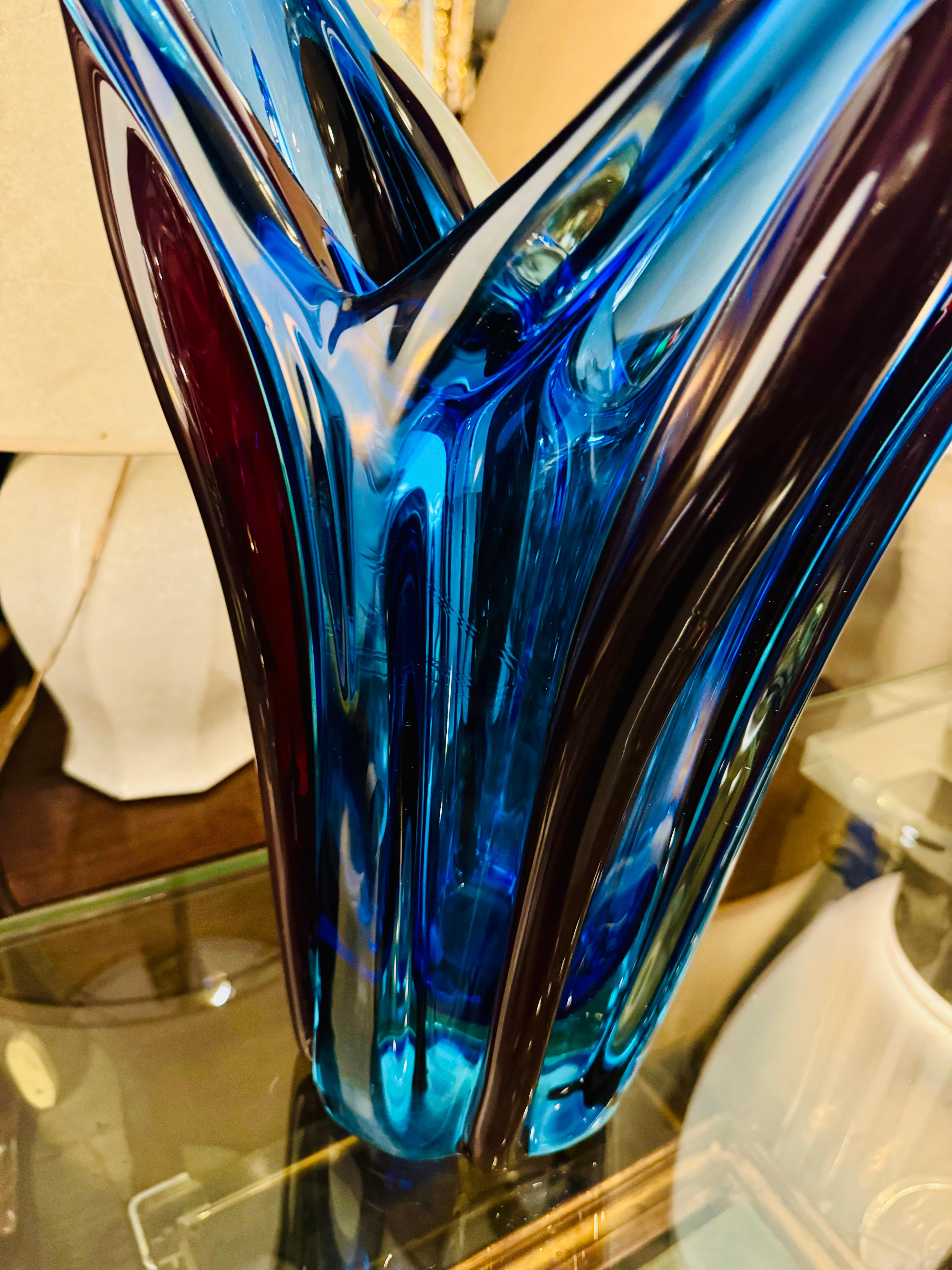 Italian Flavio Poli Murano Glass Vase, 1970s For Sale