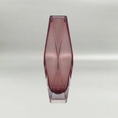 Flavio Poli Murano Glass Vase, Sommerso Technique, Pink, 1960s