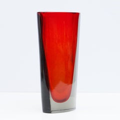 Flavio Poli Murano Seguso Vase Red, 1960s
