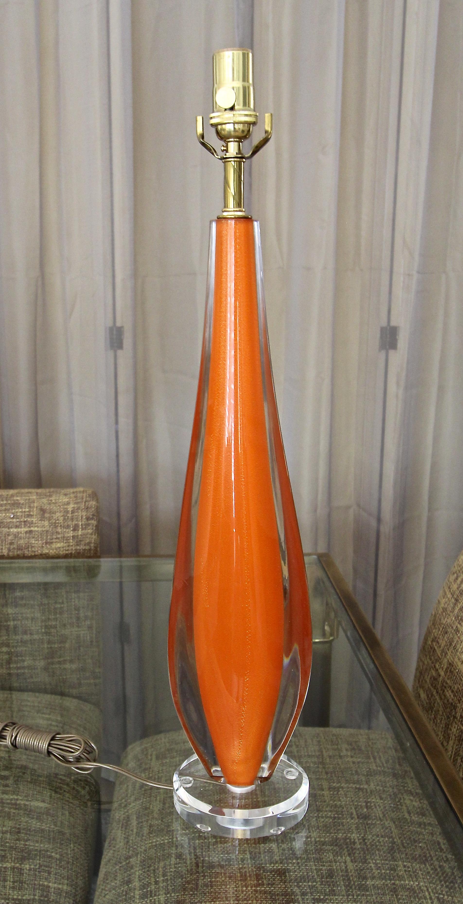 tischlampe orange glas