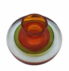 Flavio Poli for Seguso Submerged Murano Glass Centerpiece Vase, Italy 196