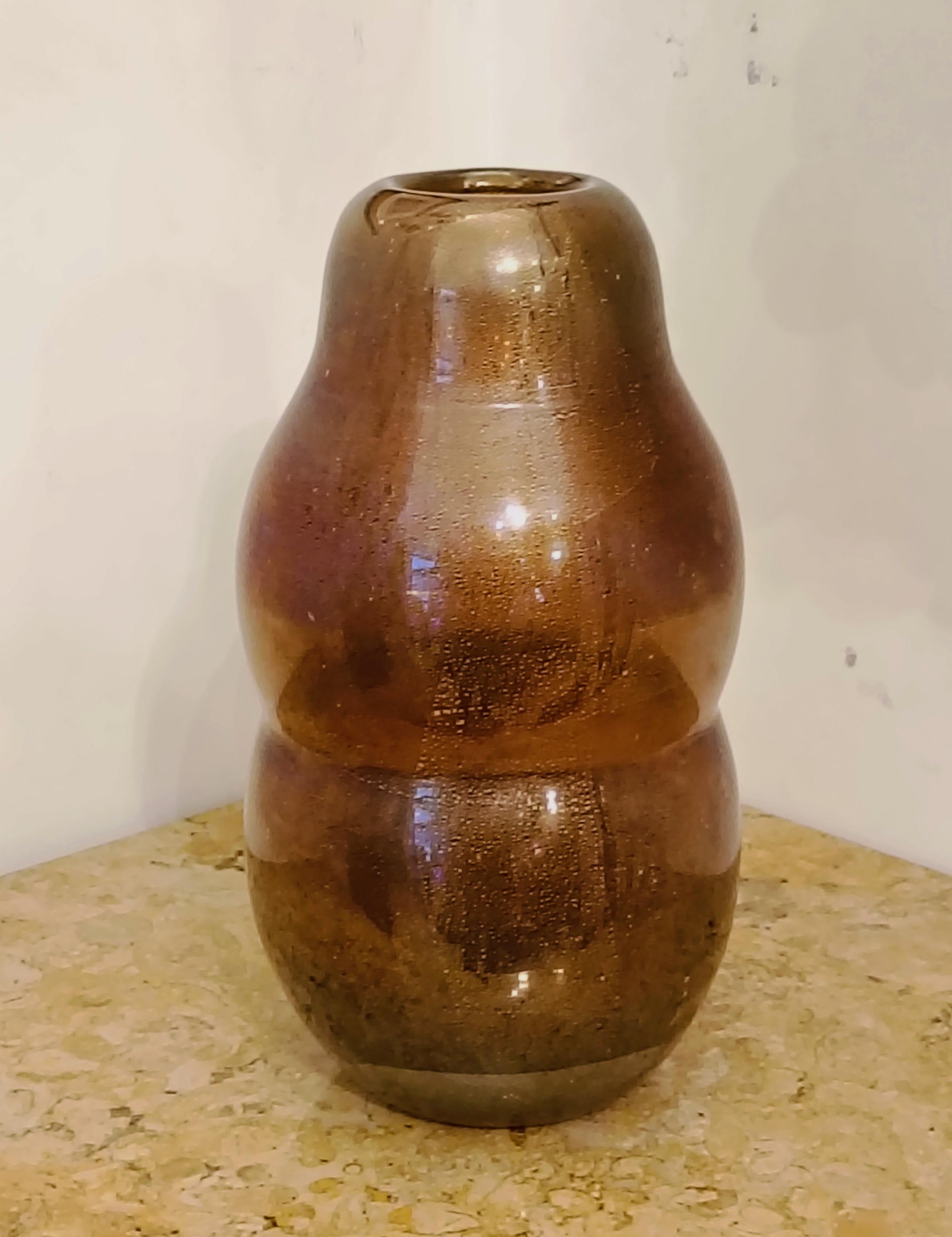 Importante gran jarrón de Murano de finales de los años treinta.  Sumergido