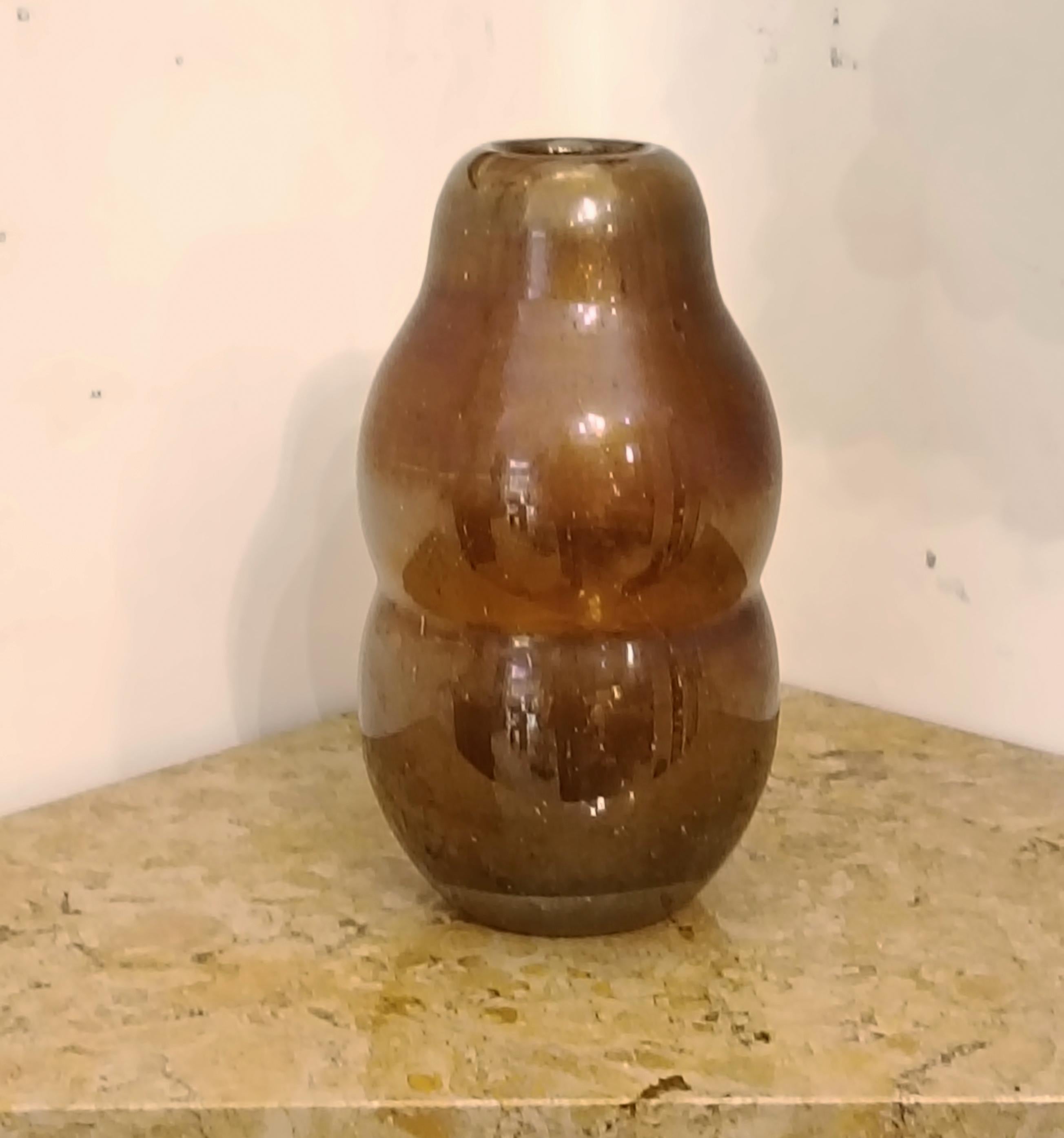 Flavio Poli para Seguso Jarrón de cristal de Murano con pan de oro, Italia Años 30 Mid-20th Century en venta