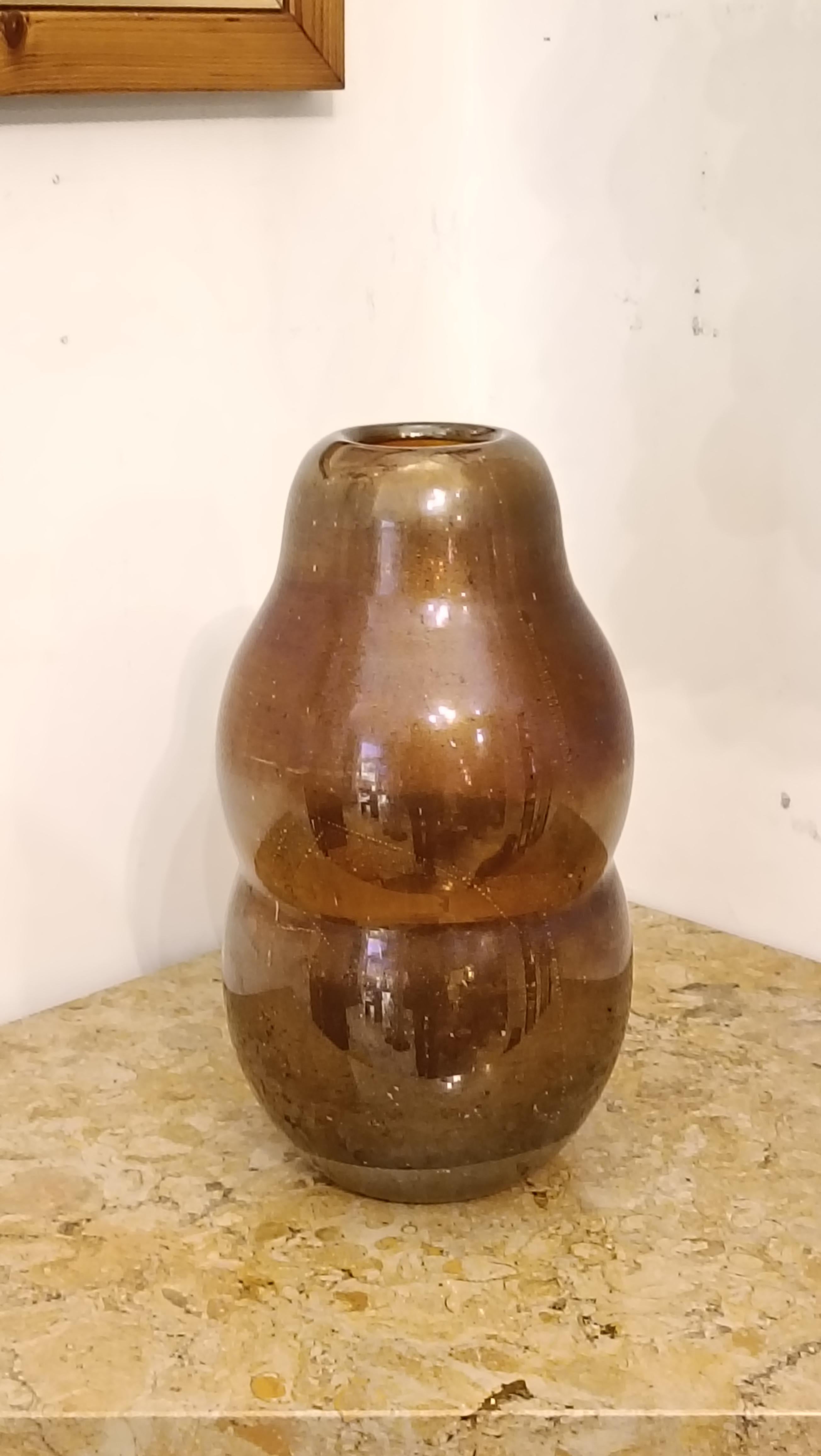Flavio Poli para Seguso Jarrón de cristal de Murano con pan de oro, Italia Años 30 Cristal de Murano en venta