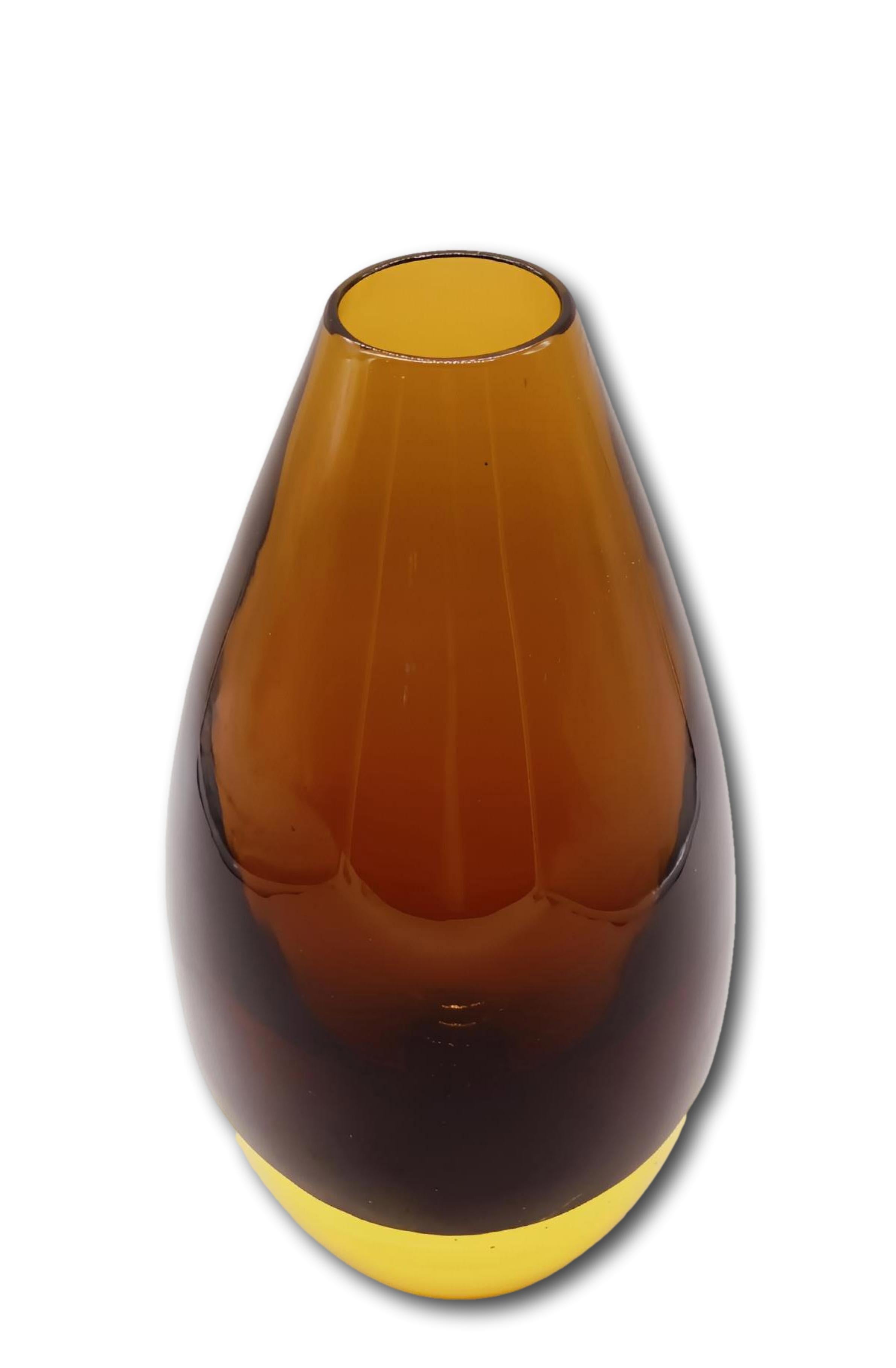 Mid-Century moderno Flavio Poli per Seguso Vaso in Vetro di Murano Sommerso, Italia 1950s in vendita