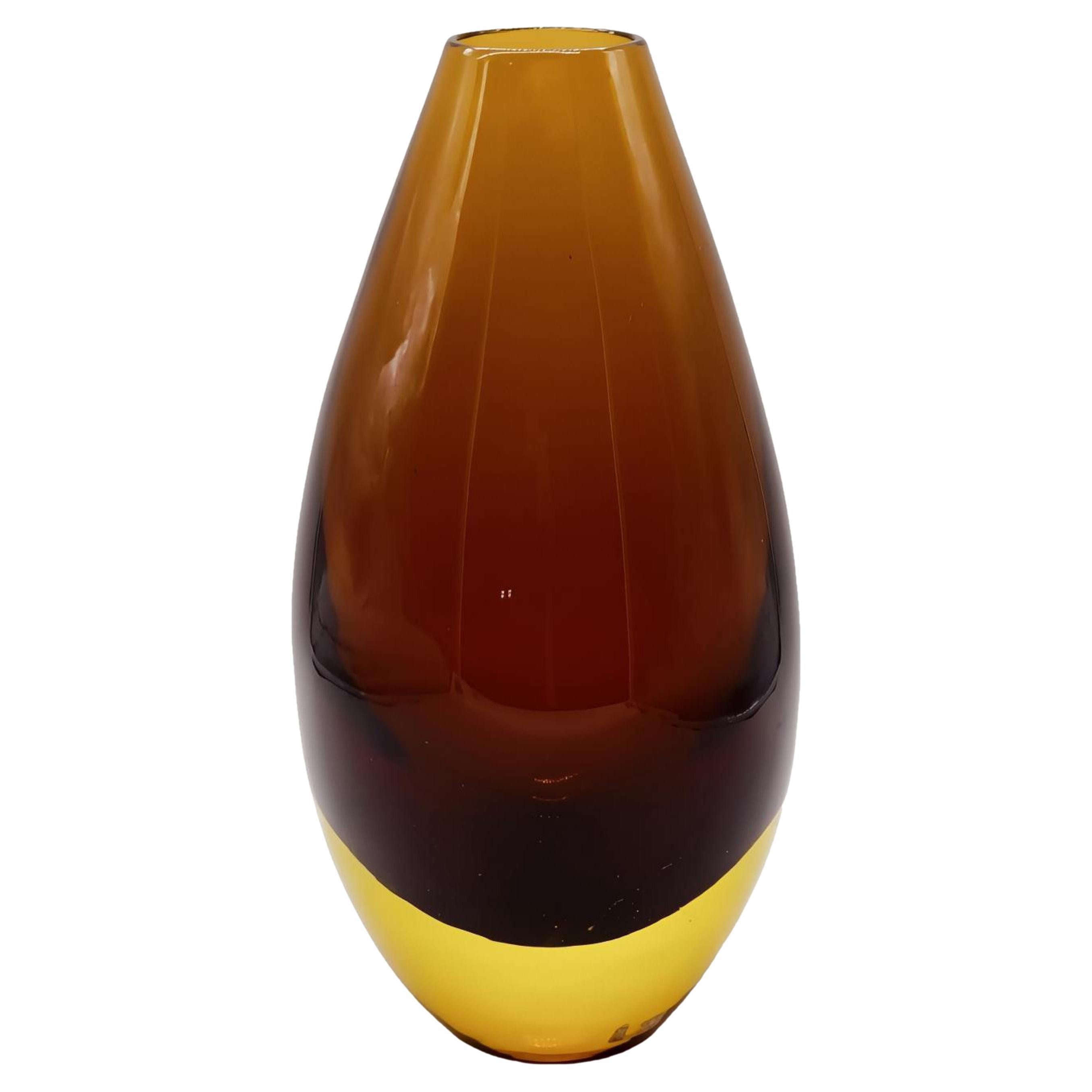 Flavio Poli for Seguso Submerged Murano Glass Vase, Italy 1950s