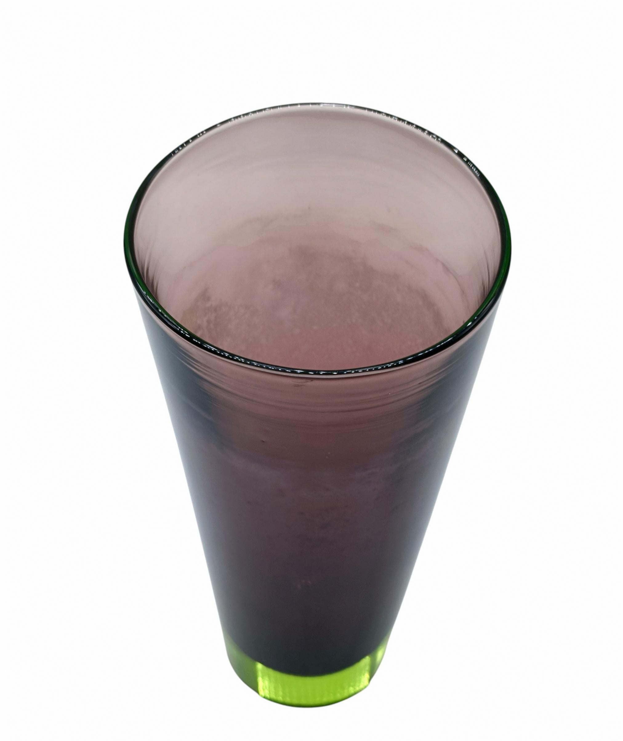 Mid-Century Modern Flavio Poli per Seguso Vaso in Vetro di Murano Sommerso, Italia 1960s en vente